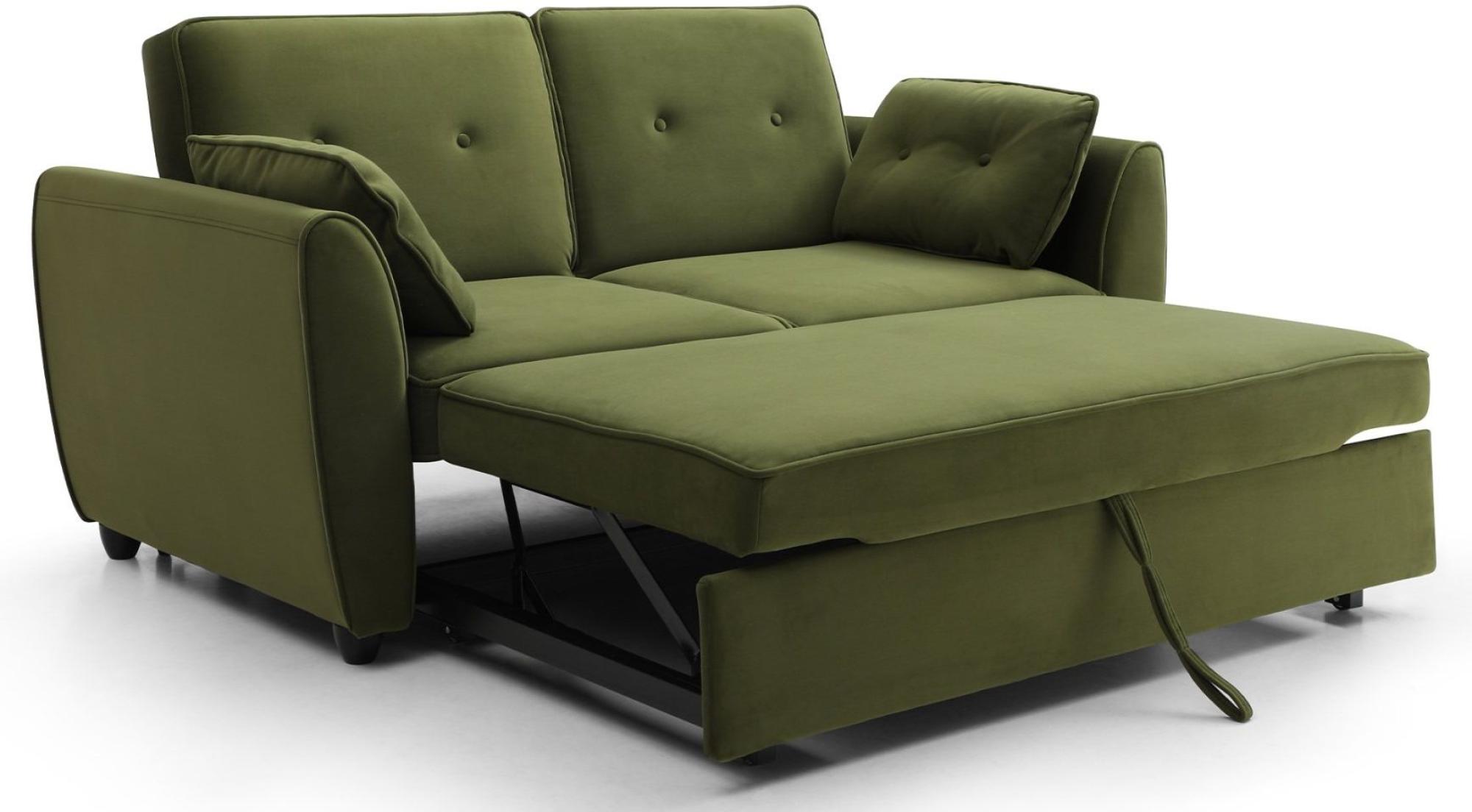 Product photograph of Willow Olive Green Velvet Fabric 2 Seater Pull Out Sofa Bed from Choice Furniture Superstore.