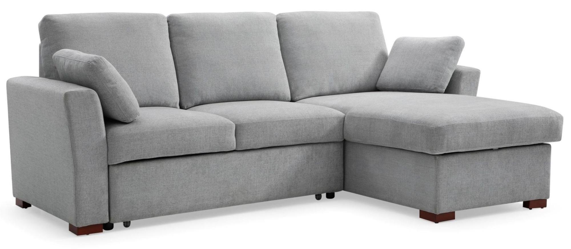 Product photograph of Sorrento Grey Fabric Corner Pull Out Sofa Bed With Storage from Choice Furniture Superstore.