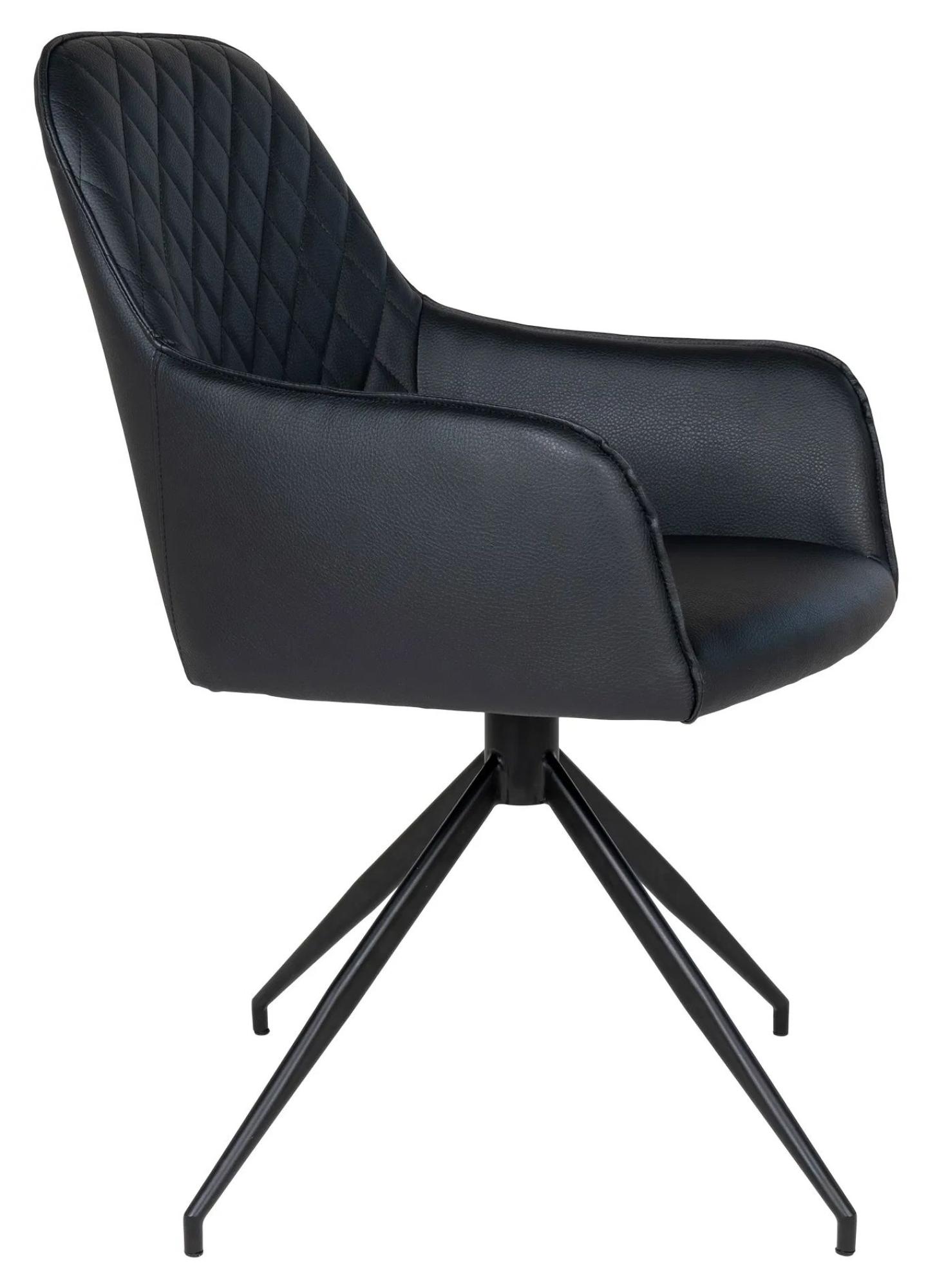Product photograph of 2 X Vance Black Leather Swivel Dining Chair from Choice Furniture Superstore.