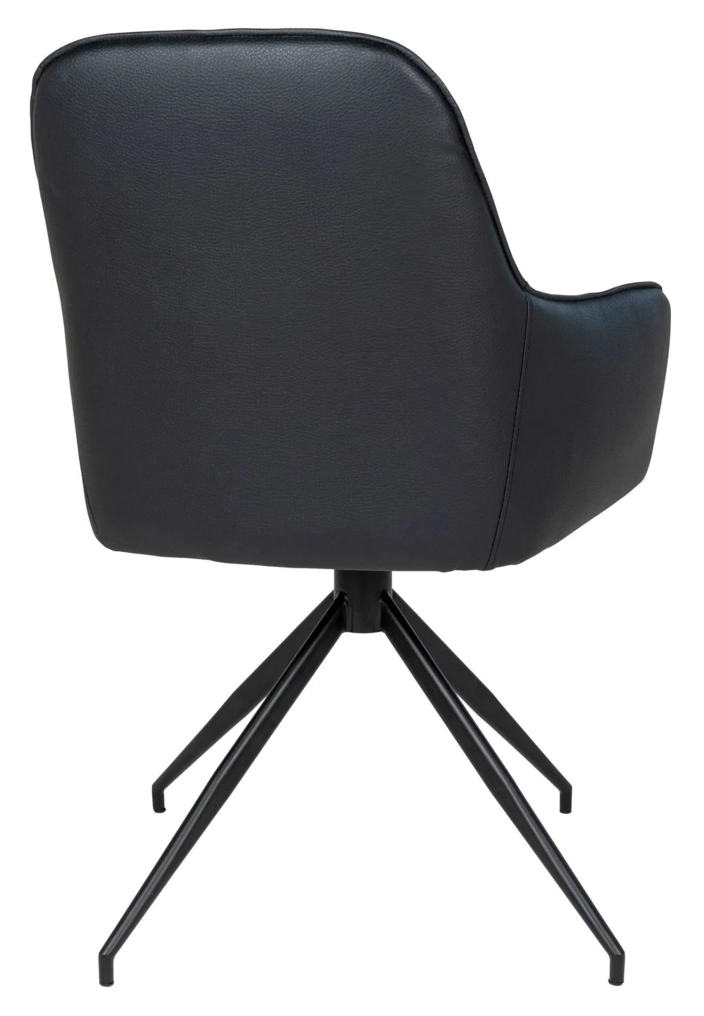 Product photograph of 2 X Vance Black Leather Swivel Dining Chair from Choice Furniture Superstore.