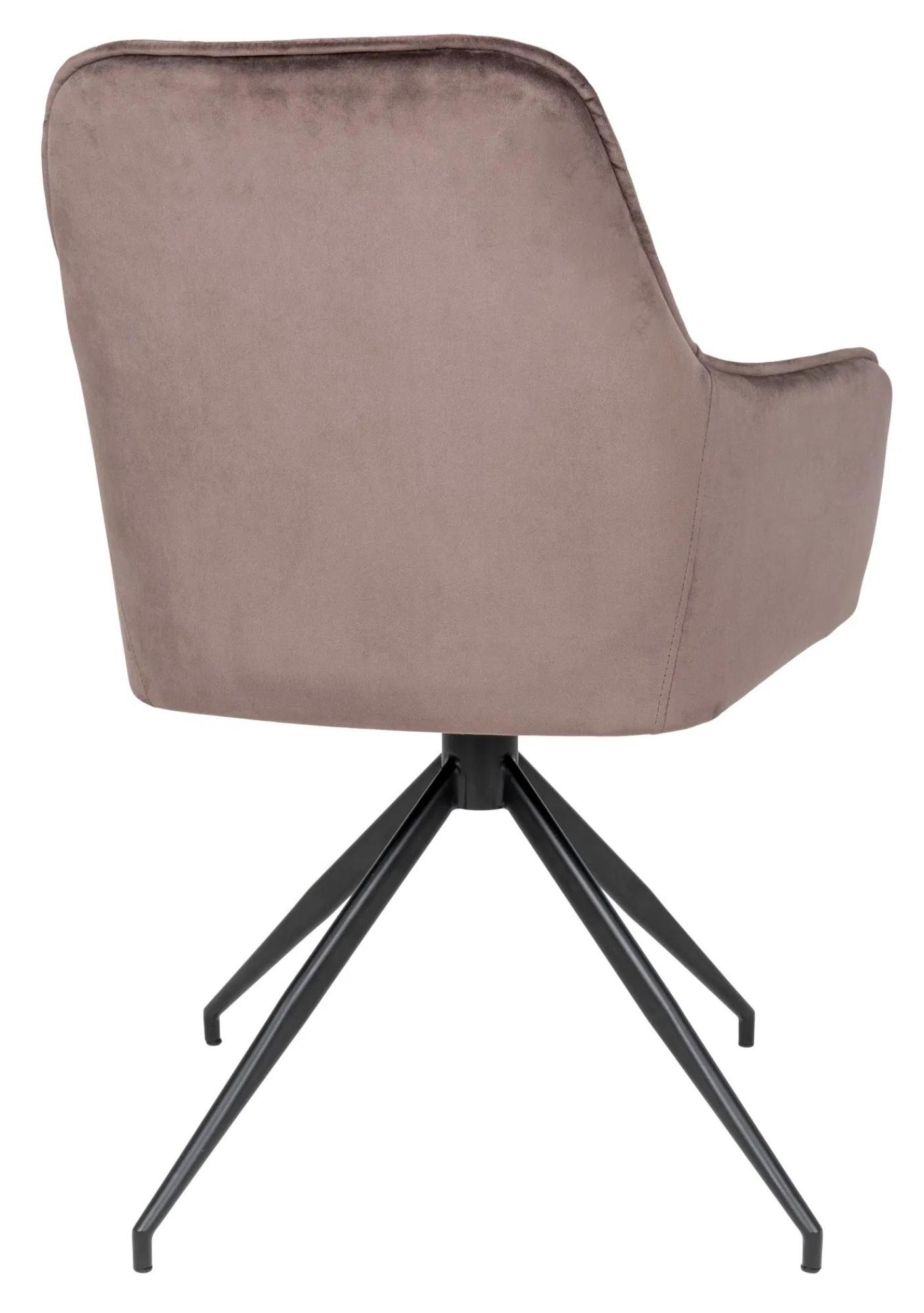 Product photograph of Set Of 2 Harbo Light Brown Velvet Fabric Swivel Dining Chair With Black Legs from Choice Furniture Superstore.