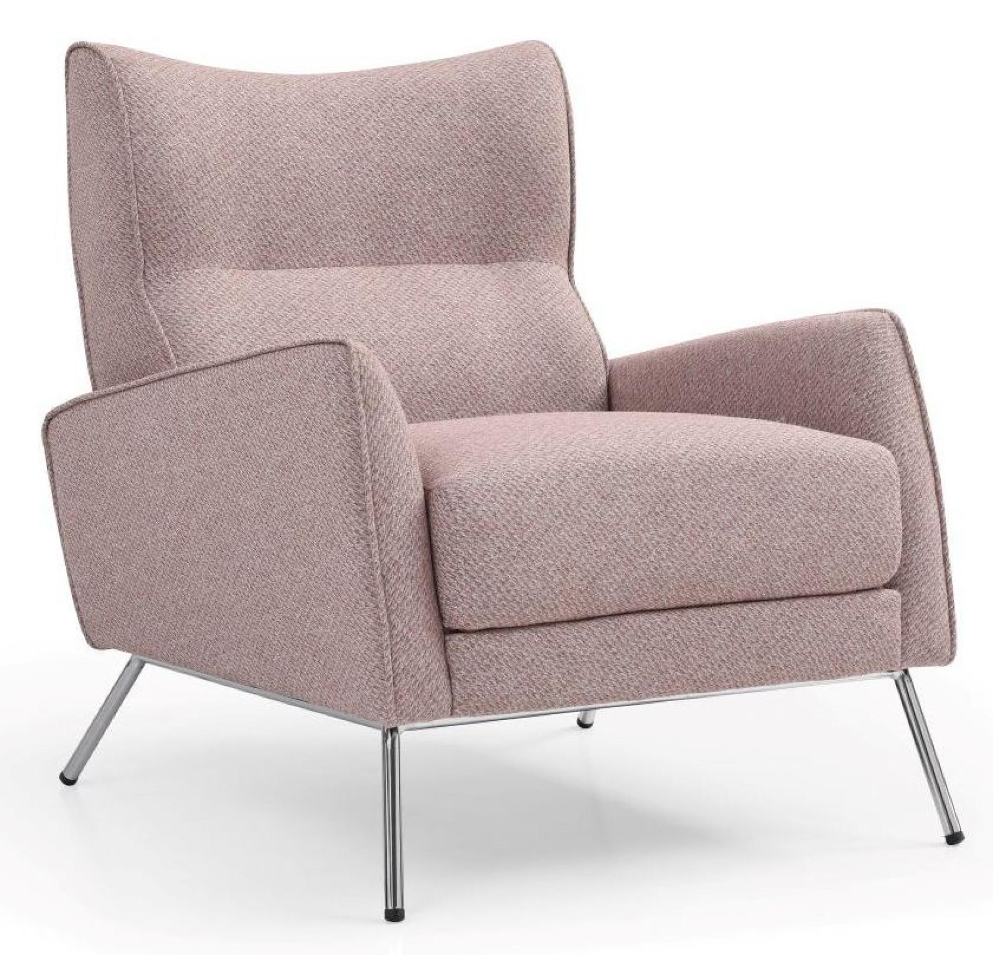 Product photograph of Chloe Pink Fabric Accent Armchair from Choice Furniture Superstore.