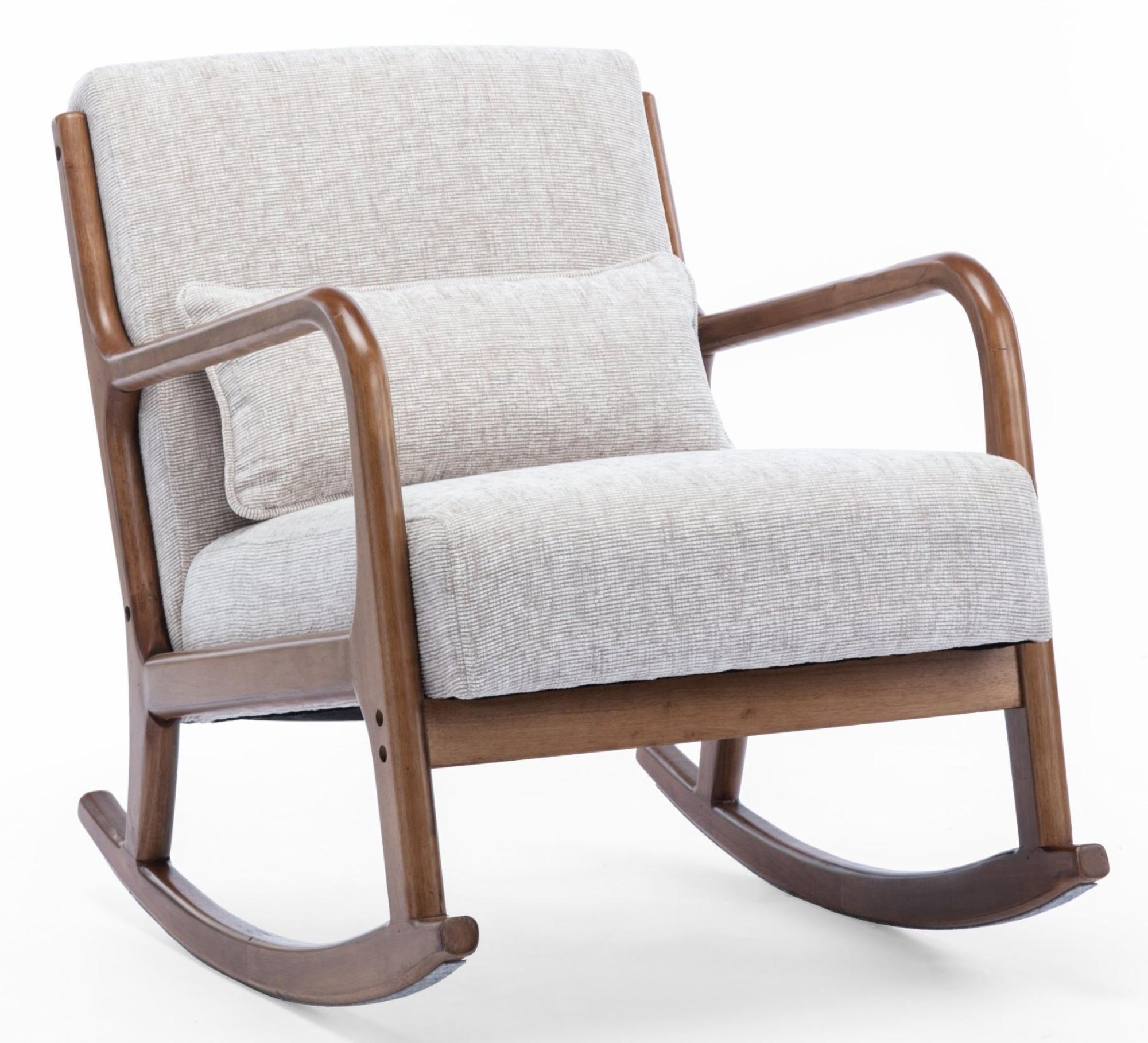 Product photograph of Inca Natural Cream Fabric Rocking Armchair from Choice Furniture Superstore.
