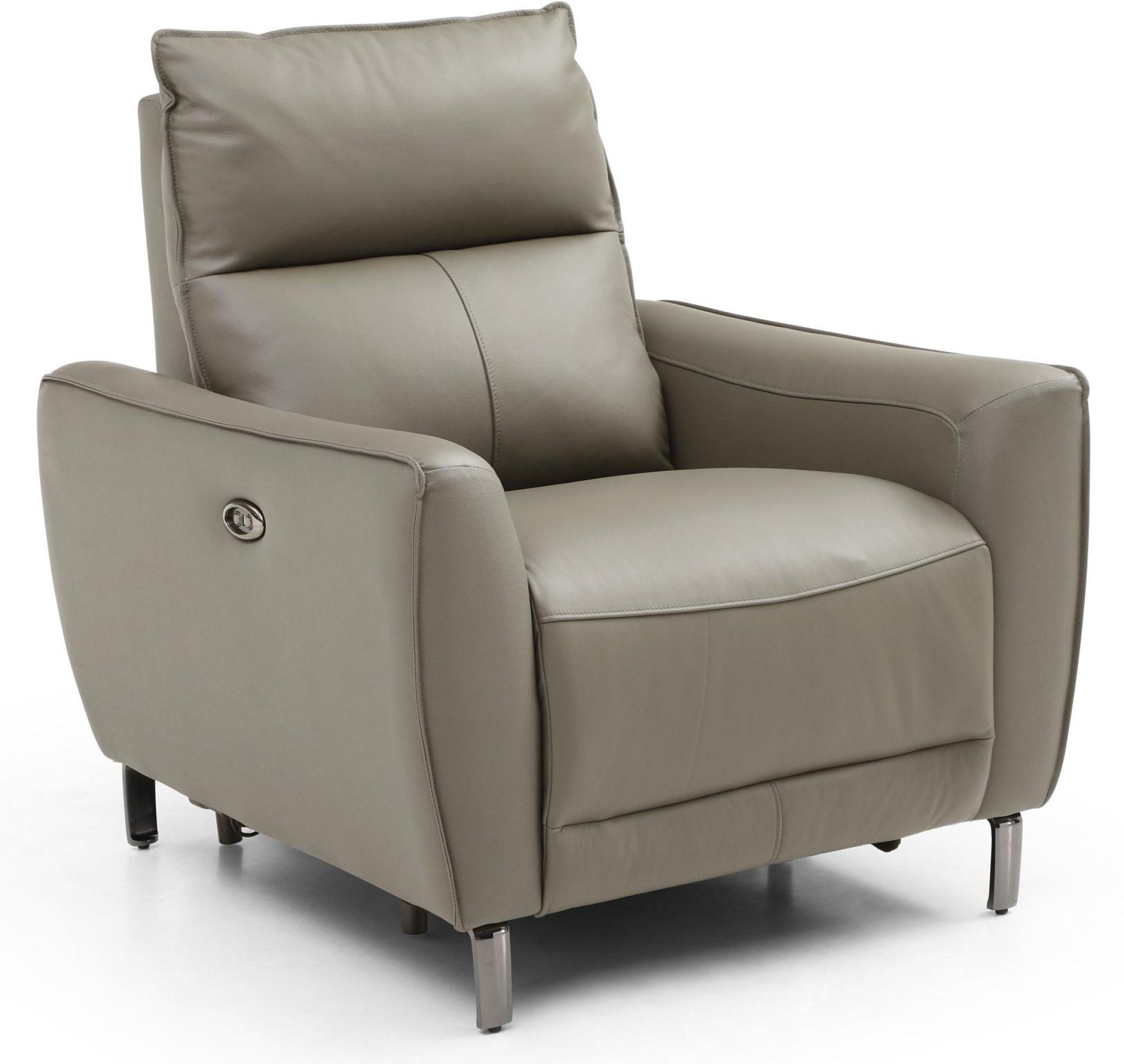 Product photograph of Brooke Taupe Leather Electric Recliner Armchair from Choice Furniture Superstore.