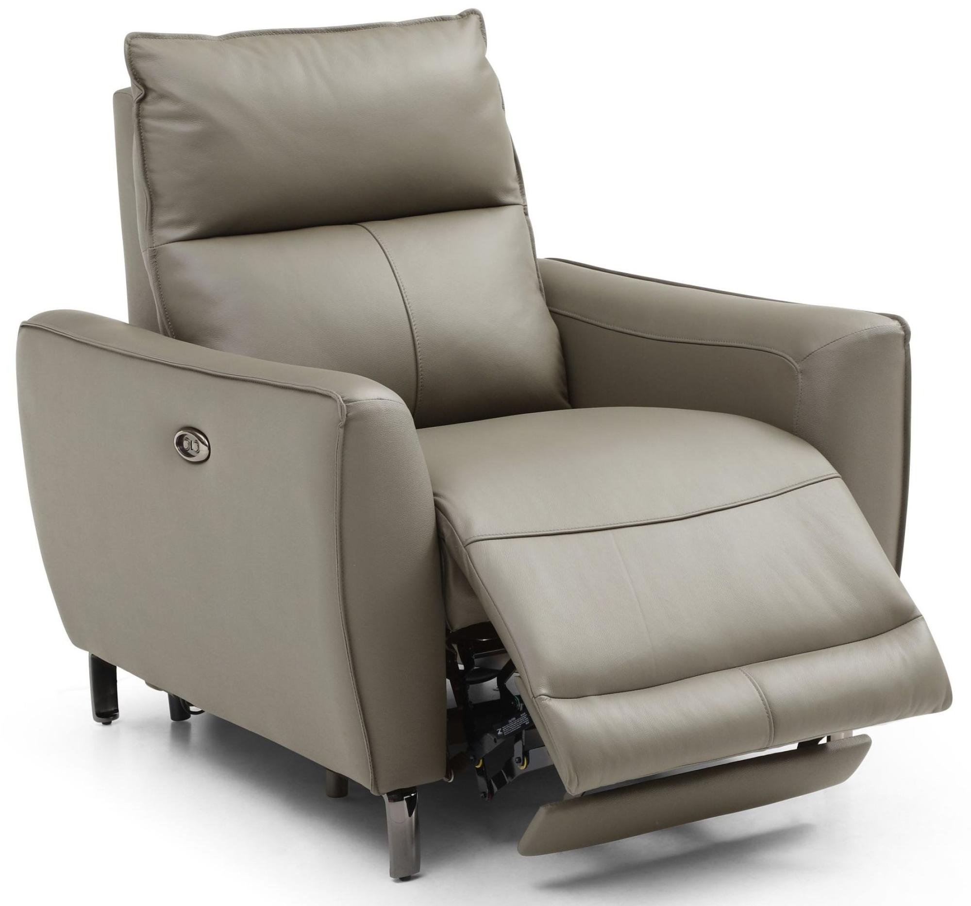 Product photograph of Brooke Taupe Leather Electric Recliner Armchair from Choice Furniture Superstore.