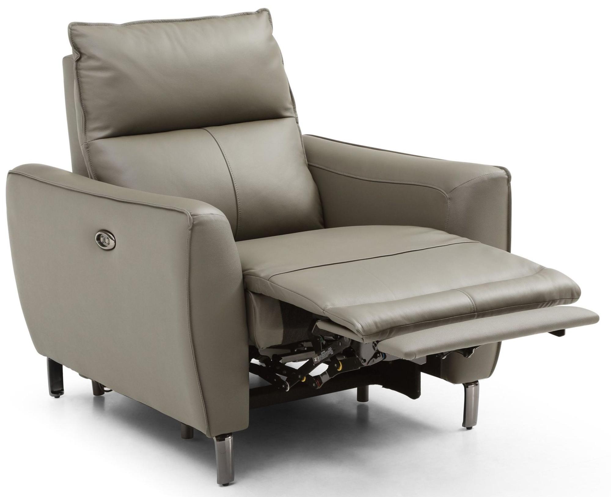 Product photograph of Brooke Taupe Leather Electric Recliner Armchair from Choice Furniture Superstore.