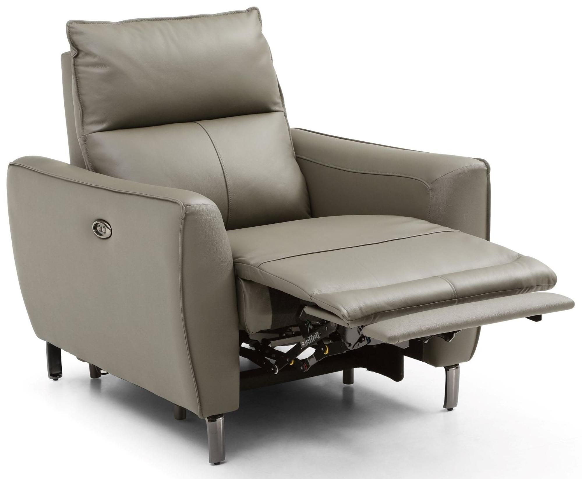 Product photograph of Brooke Taupe Leather Electric Recliner Armchair from Choice Furniture Superstore.