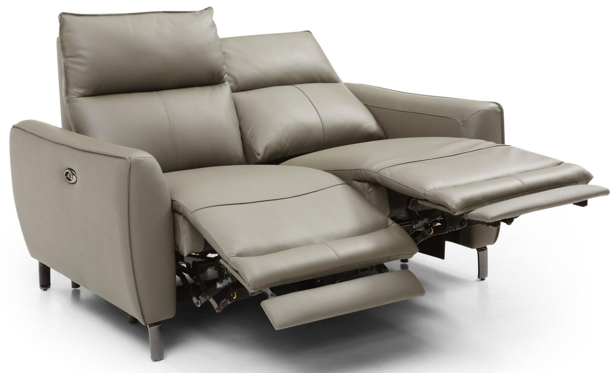 Product photograph of Brooke Taupe Leather 2 Seater Electric Recliner Sofa from Choice Furniture Superstore.