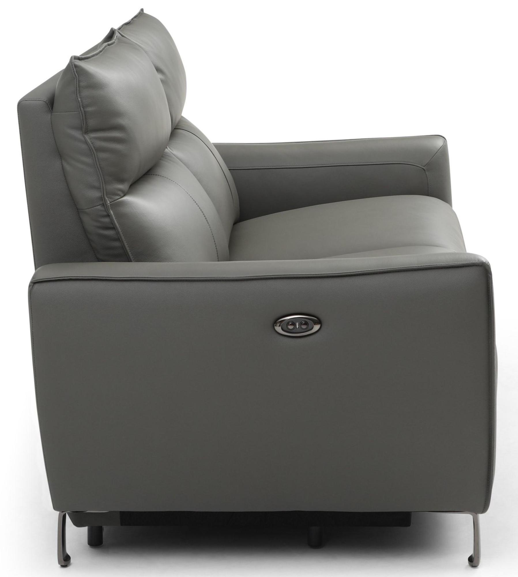 Product photograph of Brooke Grey Leather 2 Seater Electric Recliner Sofa from Choice Furniture Superstore.