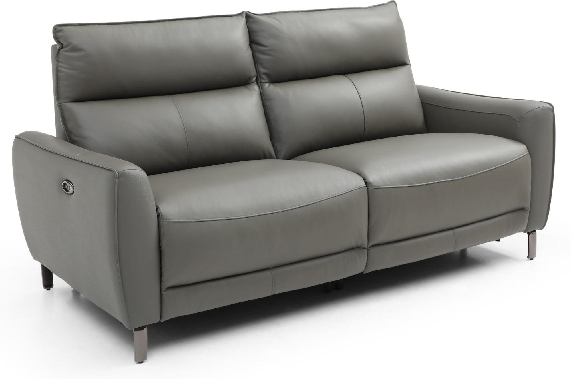 Product photograph of Brooke Grey Leather 3 Seater Electric Recliner Sofa from Choice Furniture Superstore.