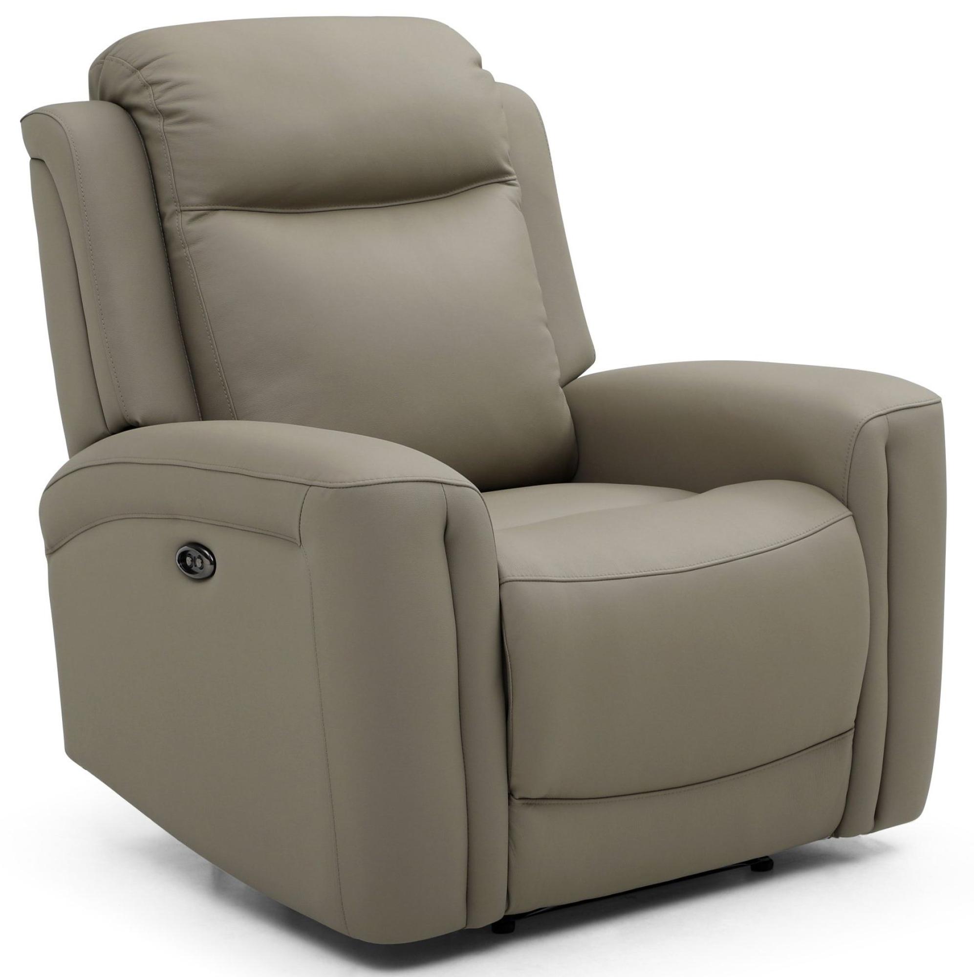 Product photograph of Henley Taupe Leather Electric Recliner Armchair from Choice Furniture Superstore.