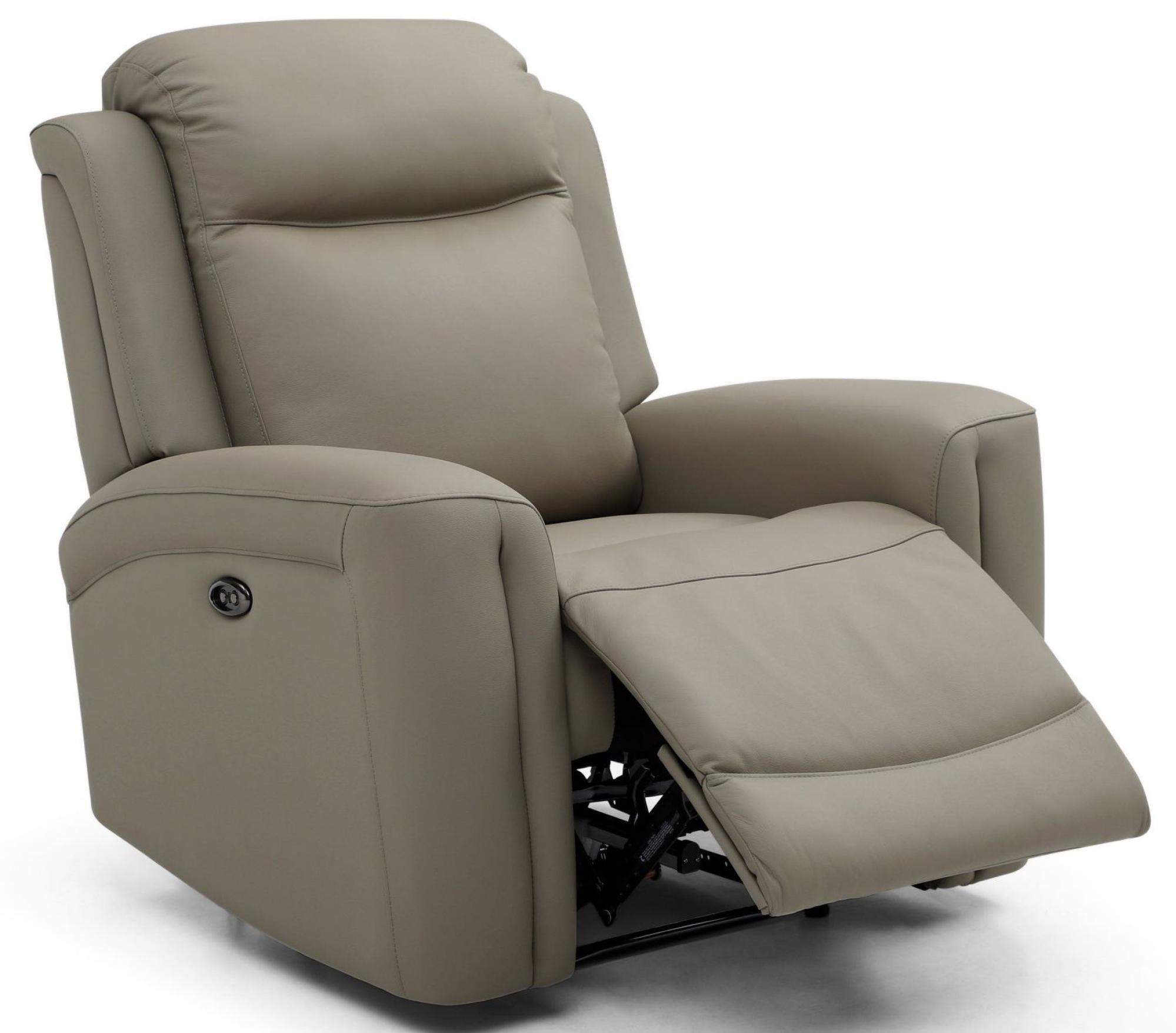 Product photograph of Henley Taupe Leather Electric Recliner Armchair from Choice Furniture Superstore.