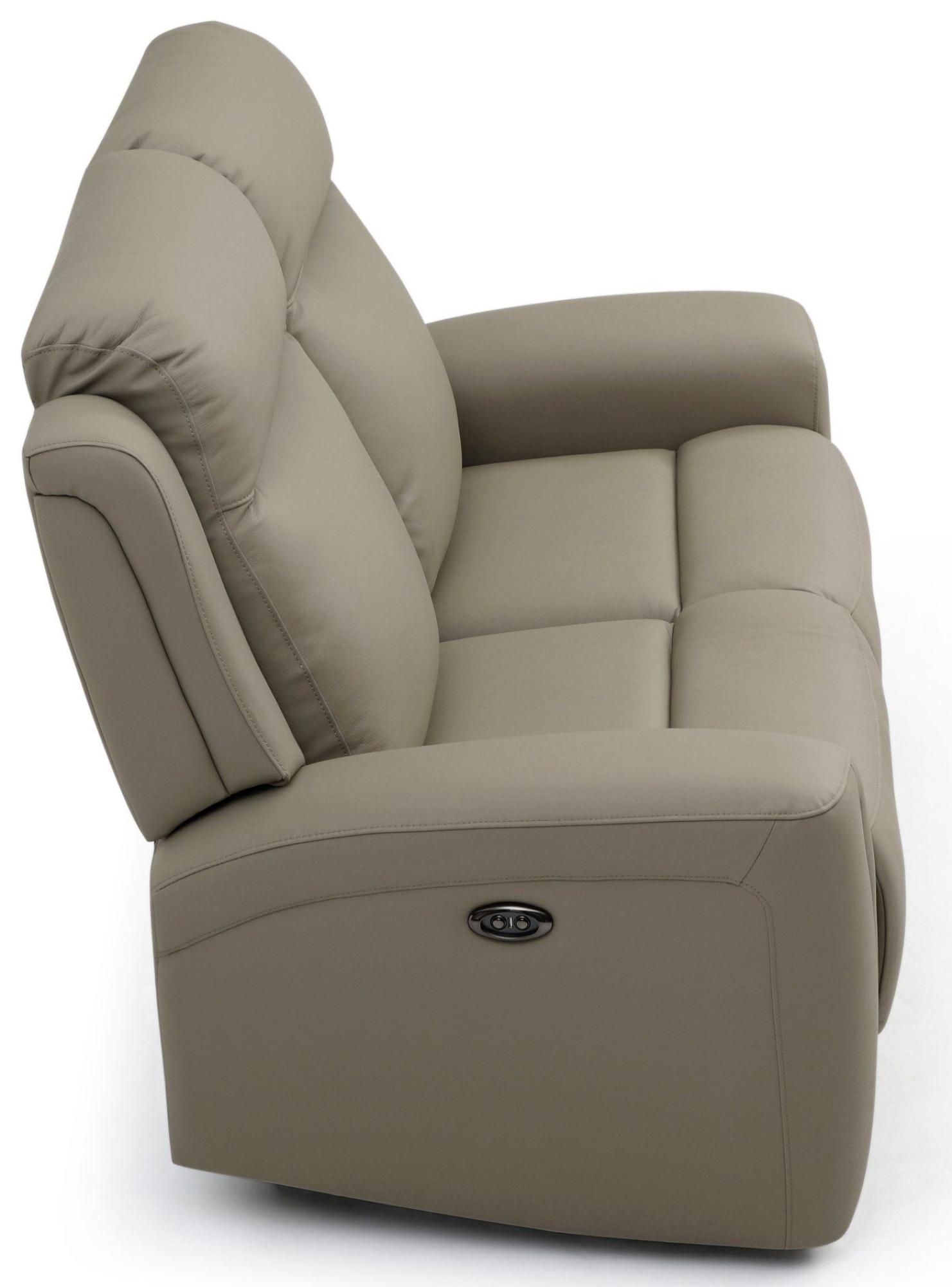 Product photograph of Henley Taupe Leather 2 Seater Electric Recliner Sofa from Choice Furniture Superstore.