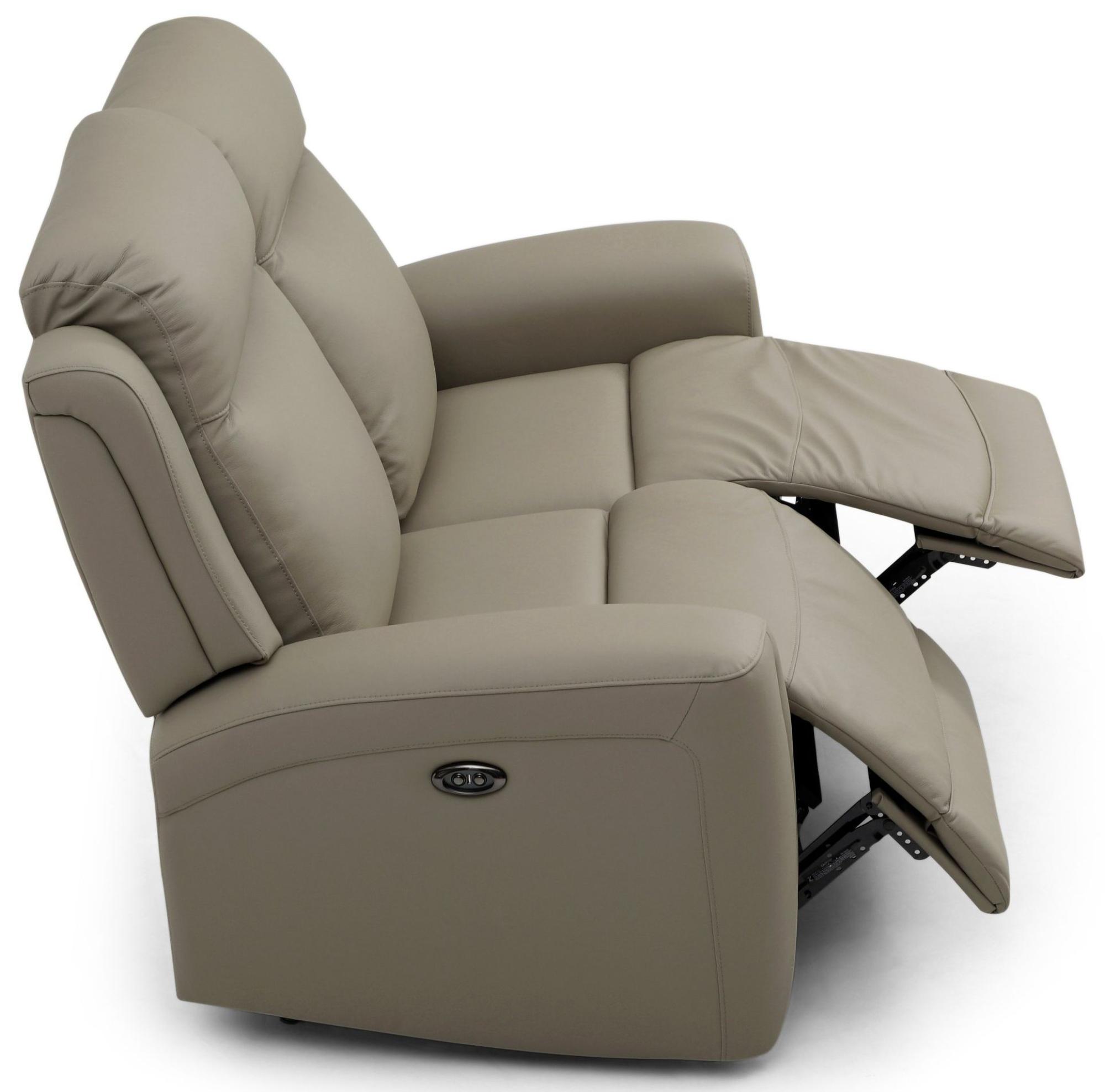 Product photograph of Henley Taupe Leather 2 Seater Electric Recliner Sofa from Choice Furniture Superstore.