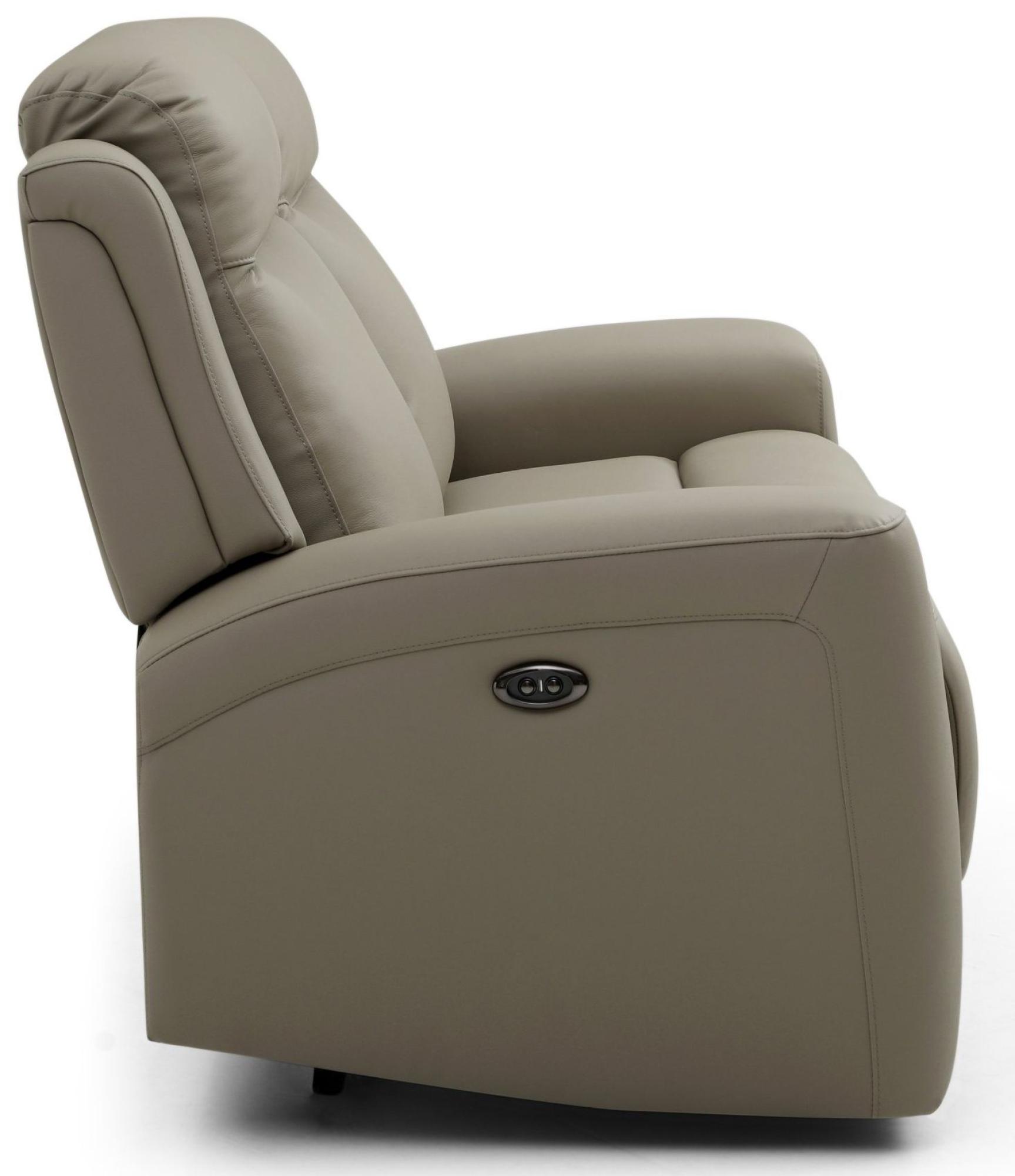 Product photograph of Henley Taupe Leather 2 Seater Electric Recliner Sofa from Choice Furniture Superstore.