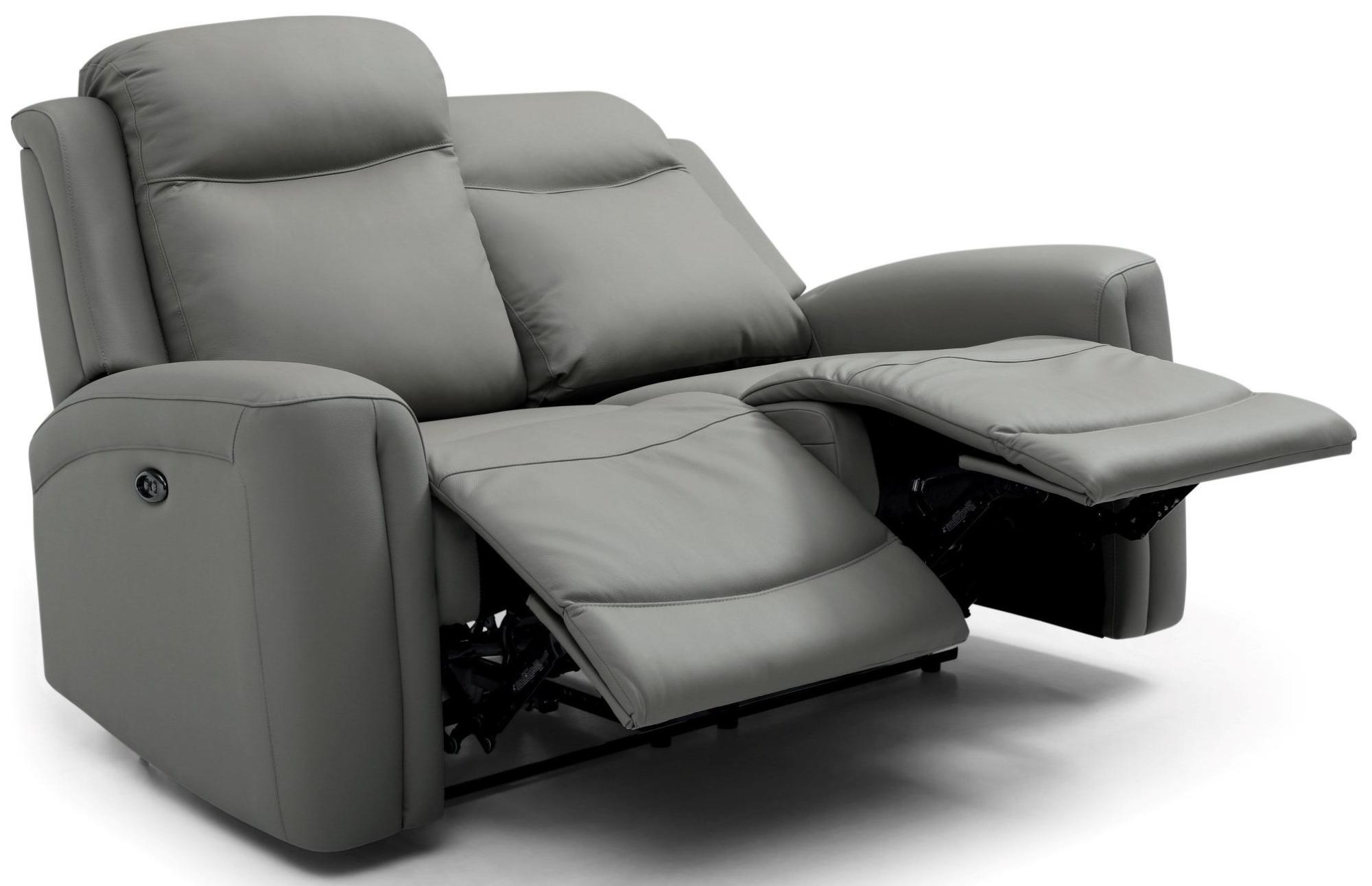 Product photograph of Henley Grey Leather 2 Seater Electric Recliner Sofa from Choice Furniture Superstore.