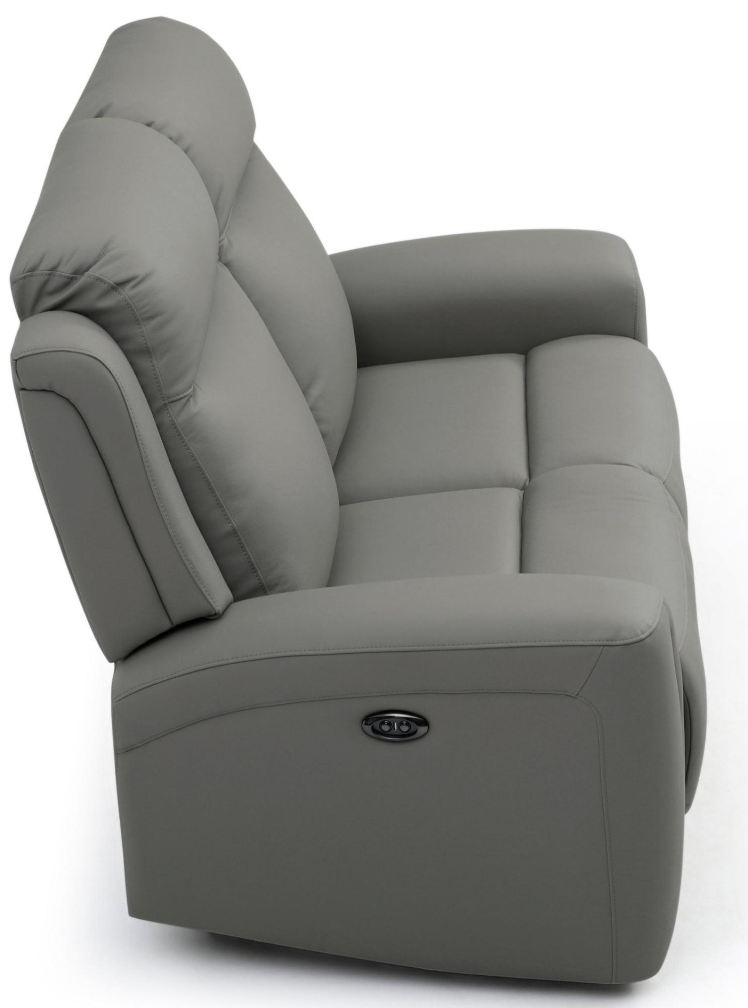 Product photograph of Henley Grey Leather 2 Seater Electric Recliner Sofa from Choice Furniture Superstore.