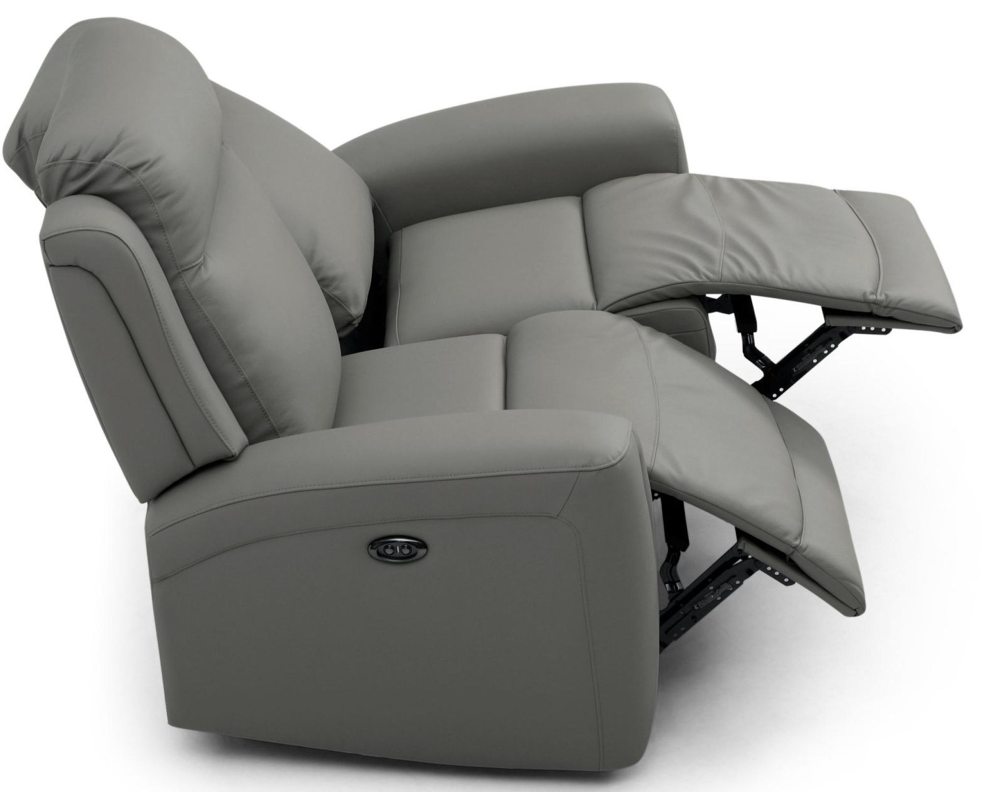 Product photograph of Henley Grey Leather 2 Seater Electric Recliner Sofa from Choice Furniture Superstore.