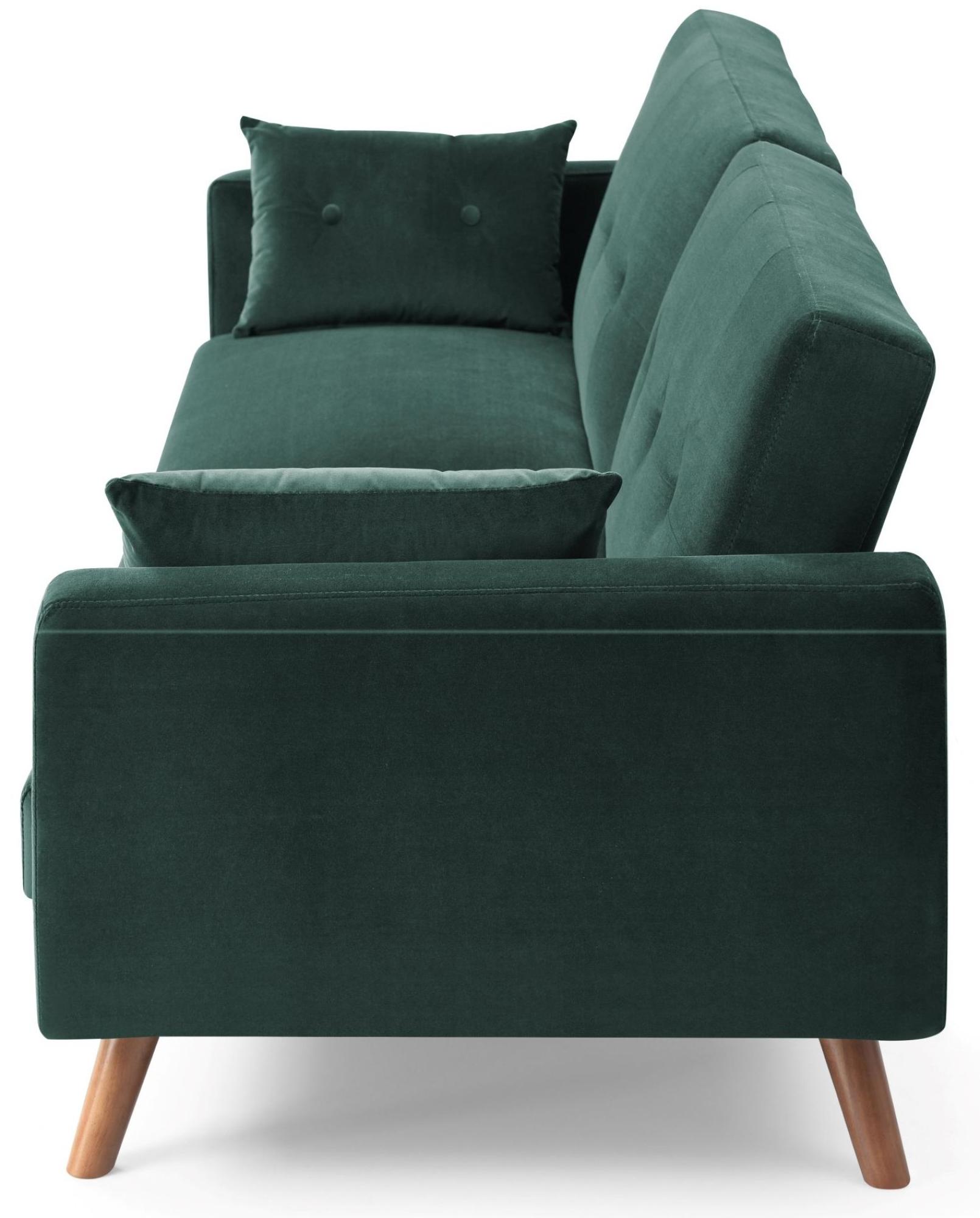 Product photograph of Oslo Bottle Green Velvet Fabric Click Clack 2 Seater Sofa Bed from Choice Furniture Superstore.