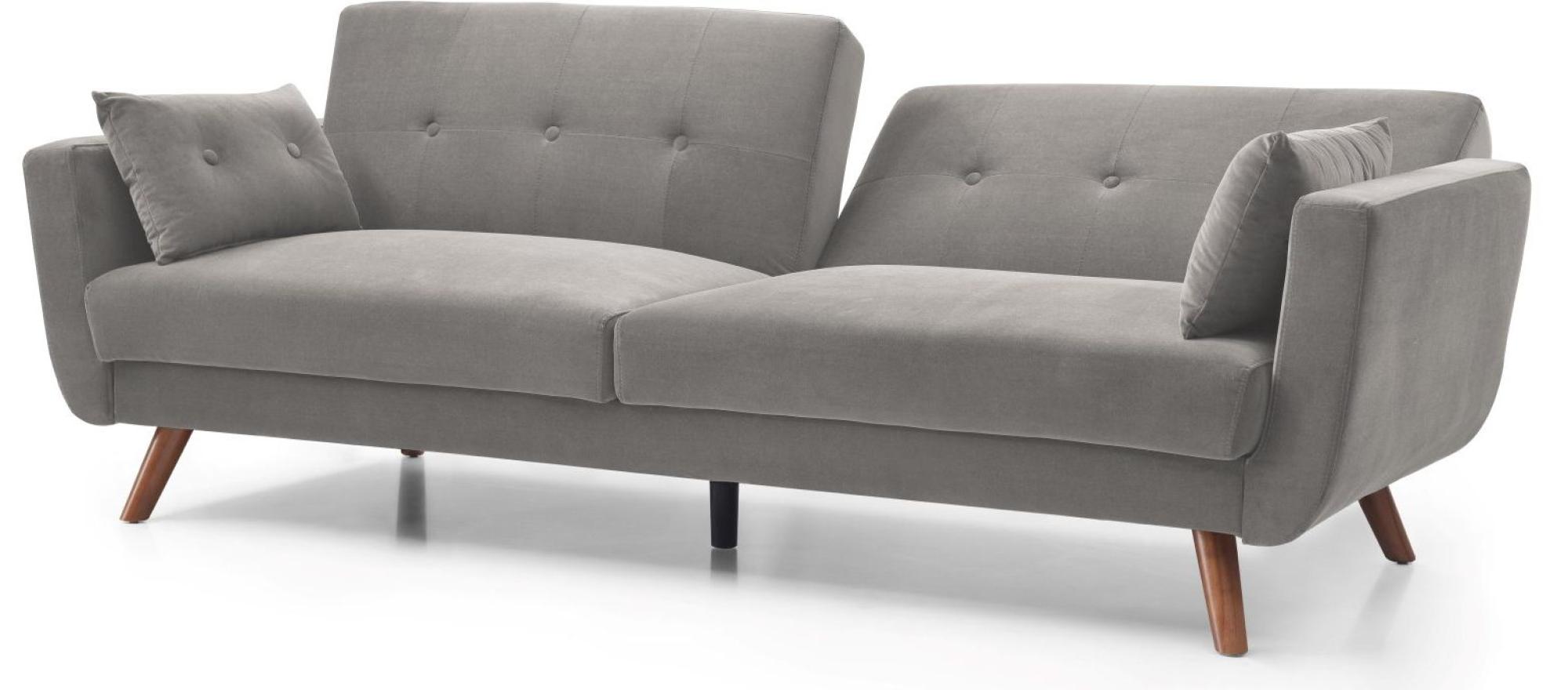 Product photograph of Oslo Grey Velvet Fabric Click Clack 2 Seater Sofa Bed from Choice Furniture Superstore.
