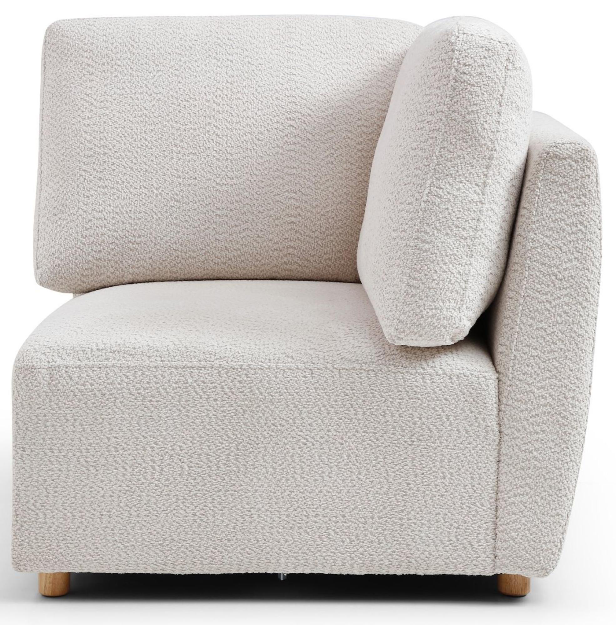 Product photograph of Como Natural Boucle Fabric Corner Armless Chair from Choice Furniture Superstore.