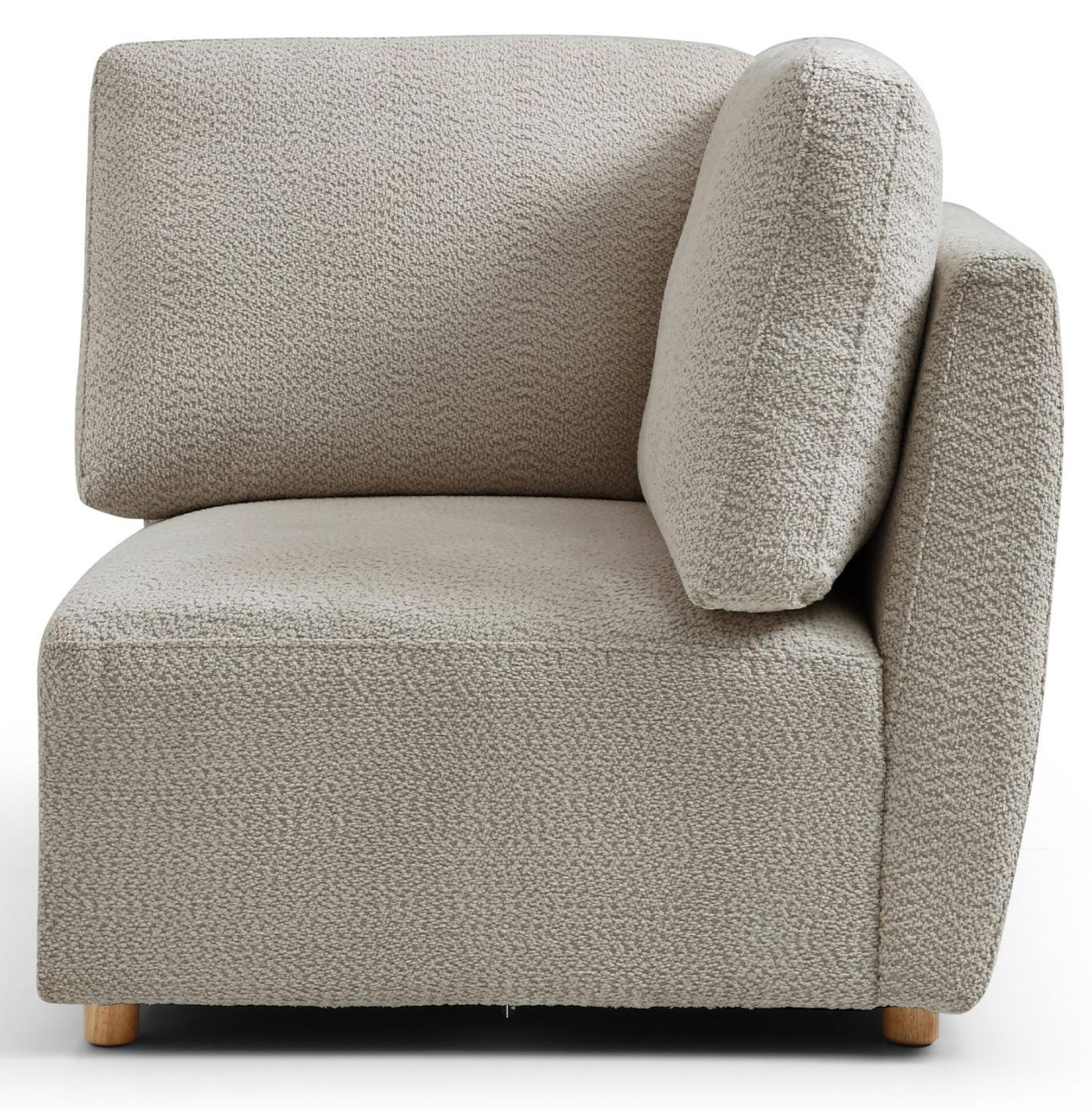 Product photograph of Como Taupe Boucle Fabric Corner Armless Chair from Choice Furniture Superstore.