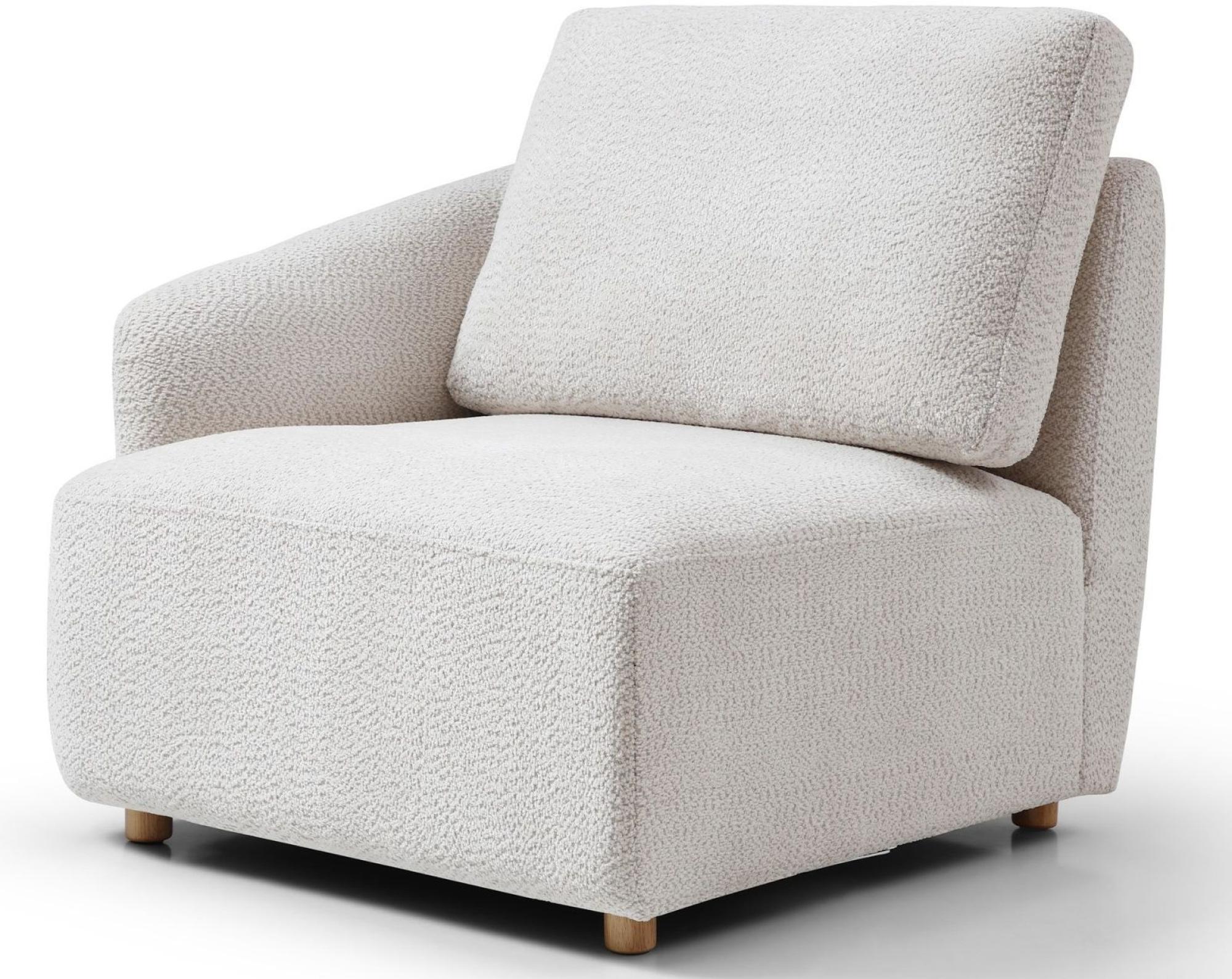 Product photograph of Como Natural Boucle Fabric Left Hand Facing End Chair from Choice Furniture Superstore.