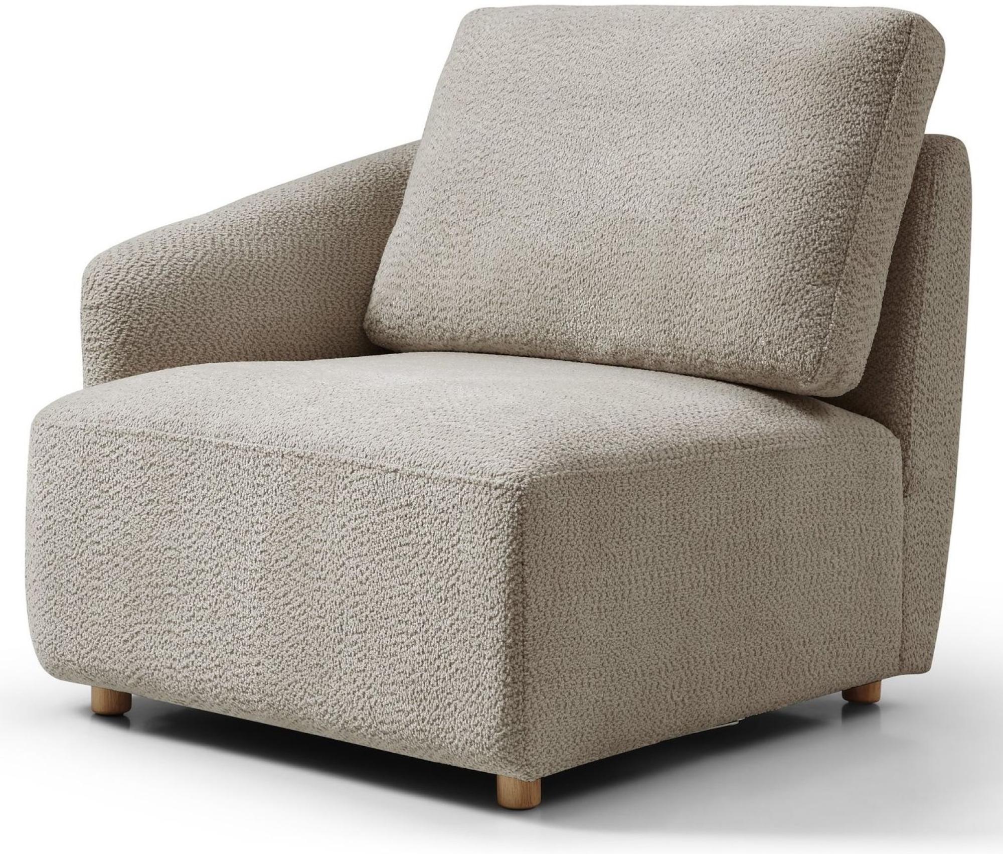 Product photograph of Como Taupe Boucle Fabric Left Hand Facing End Chair from Choice Furniture Superstore.