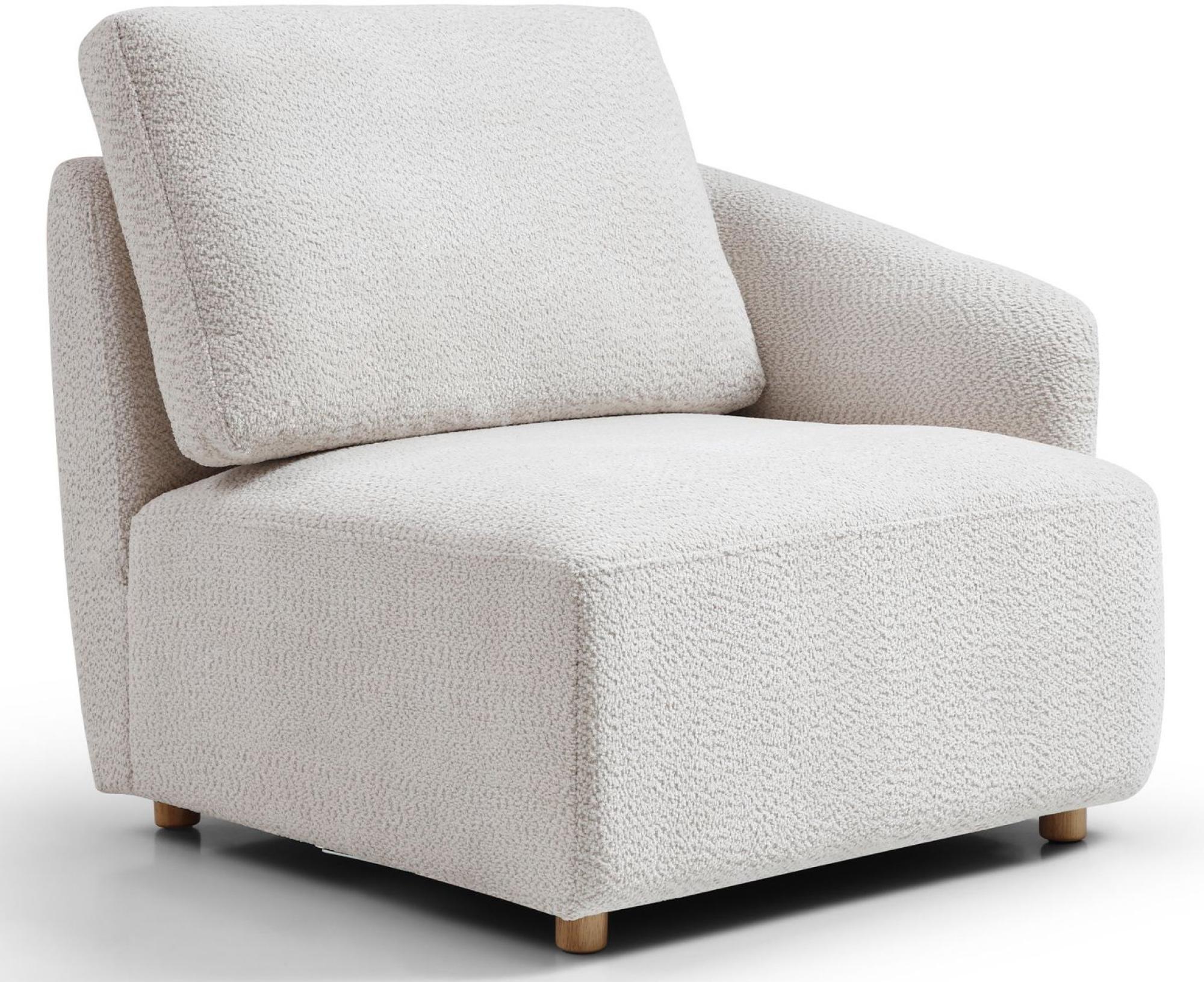 Product photograph of Como Natural Boucle Fabric Right Hand Facing End Chair from Choice Furniture Superstore.