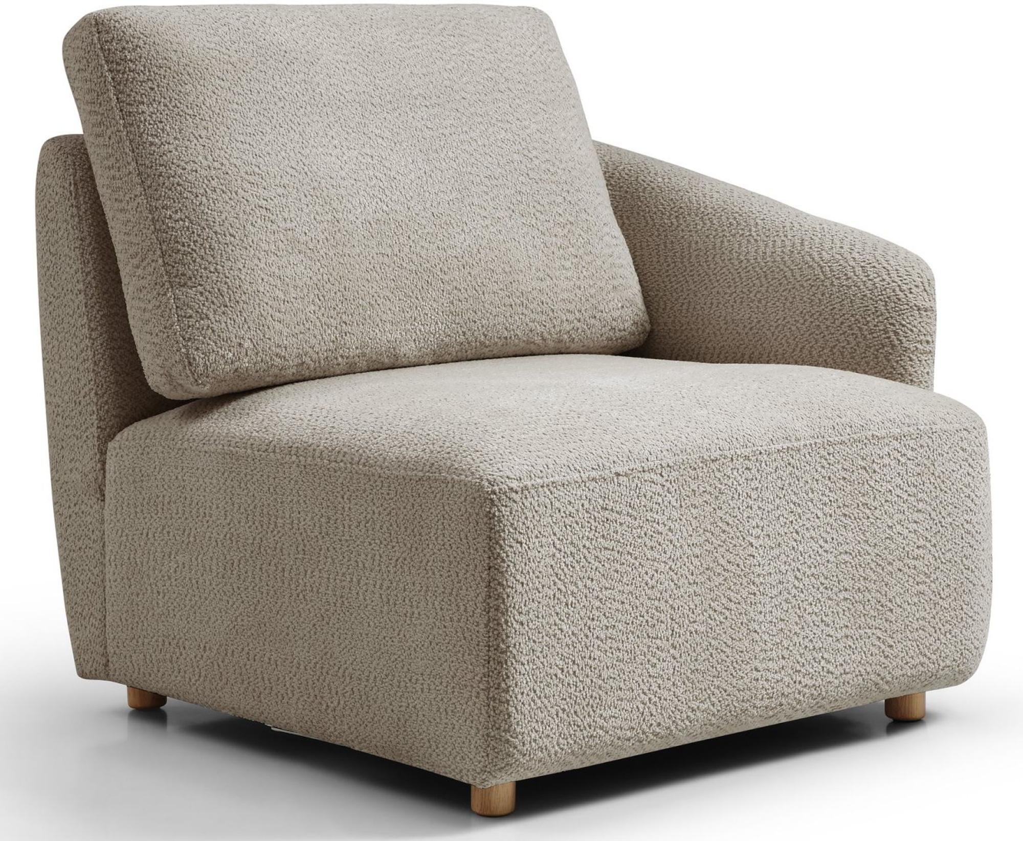 Product photograph of Como Taupe Boucle Fabric Right Hand Facing End Chair from Choice Furniture Superstore.