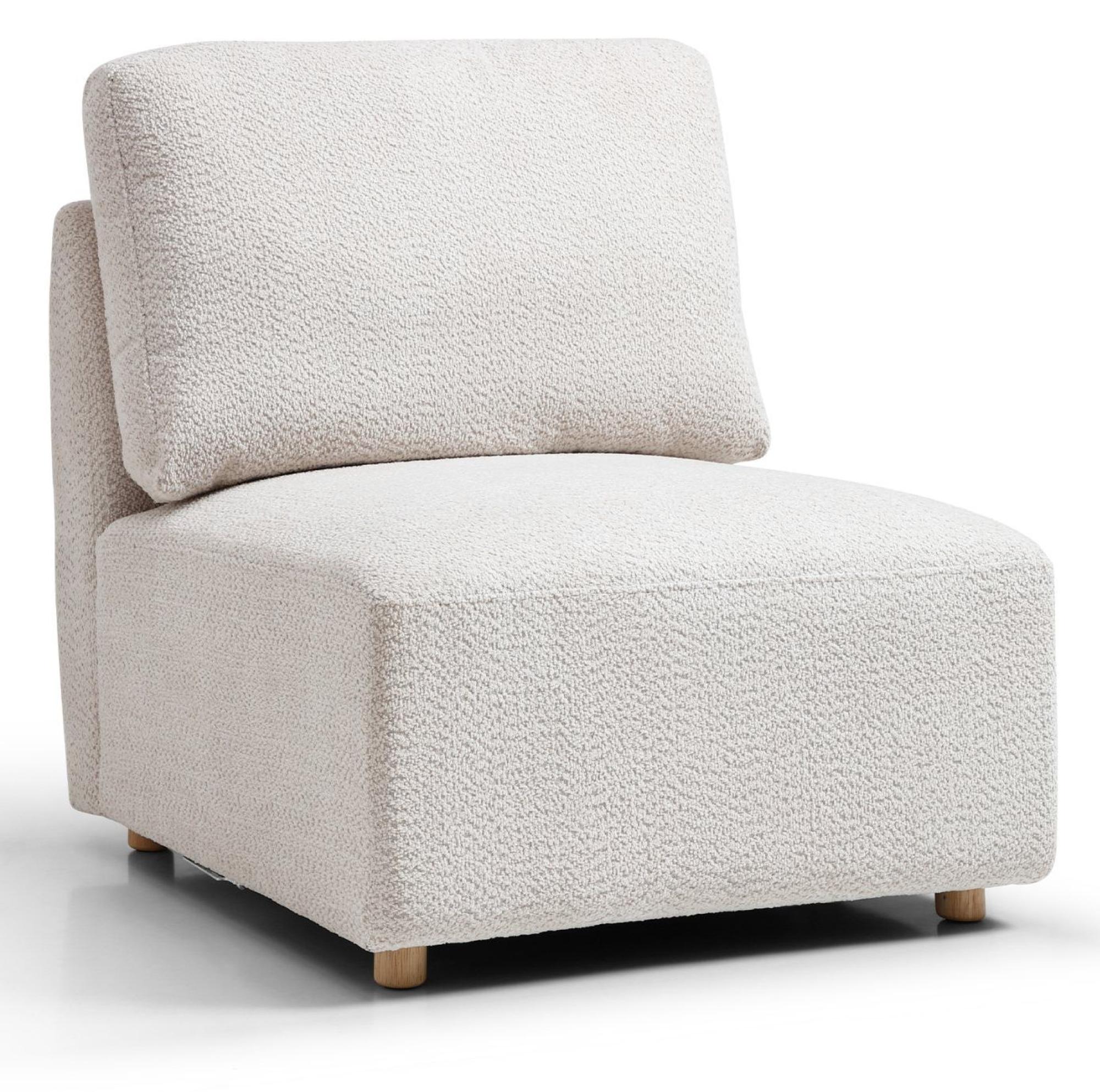 Product photograph of Como Natural Boucle Fabric Armless Chair from Choice Furniture Superstore.