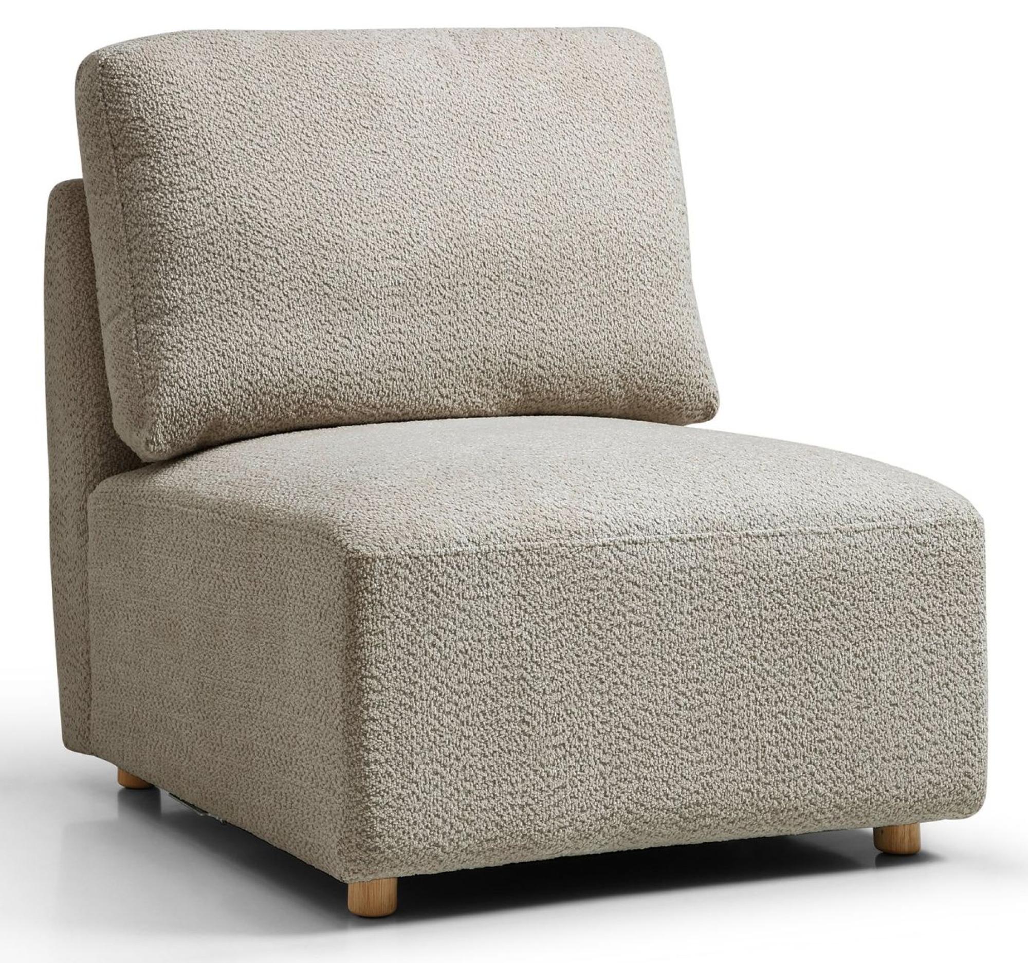 Product photograph of Como Taupe Boucle Fabric Armless Chair from Choice Furniture Superstore.