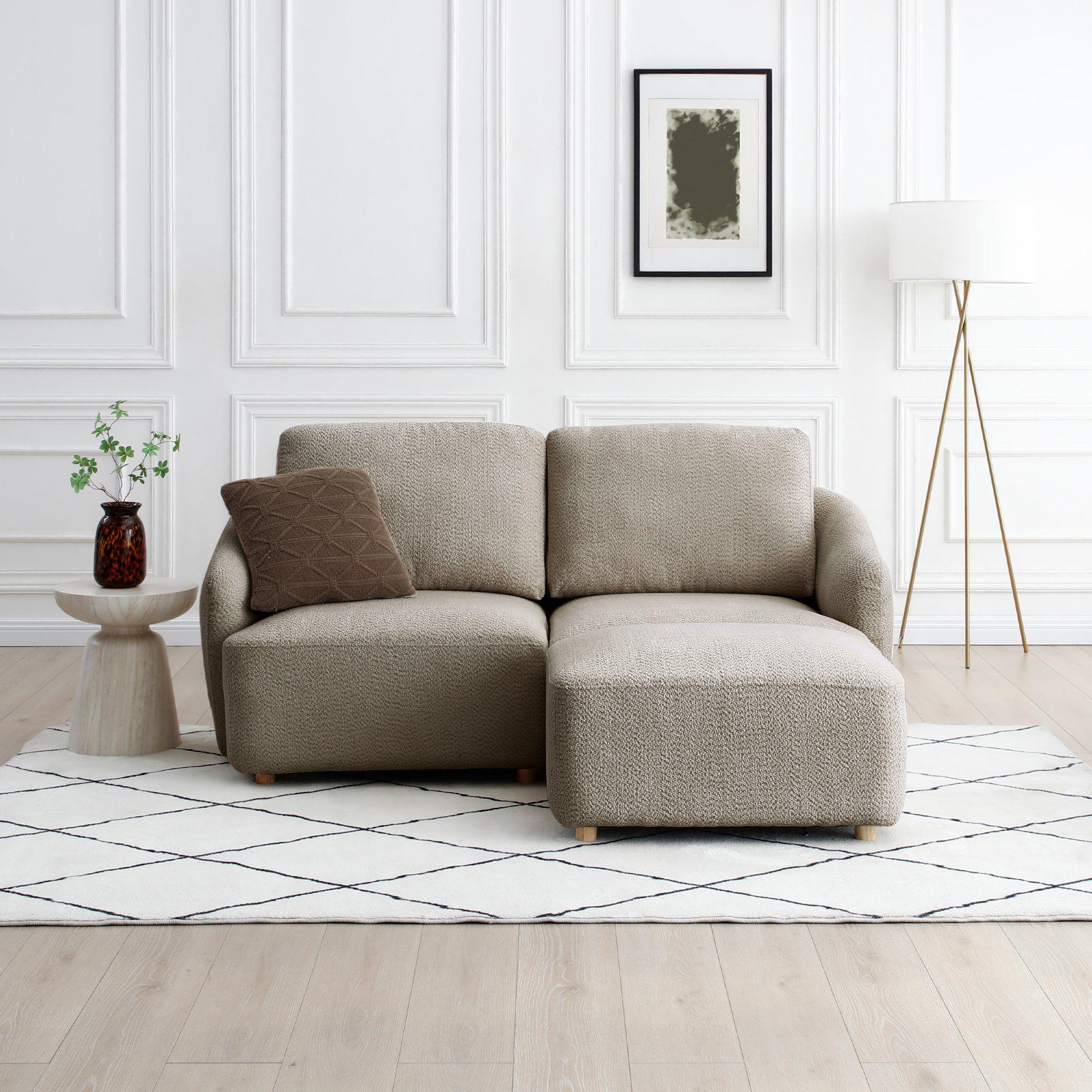 Product photograph of Como Taupe Boucle Fabric Armless Chair from Choice Furniture Superstore.