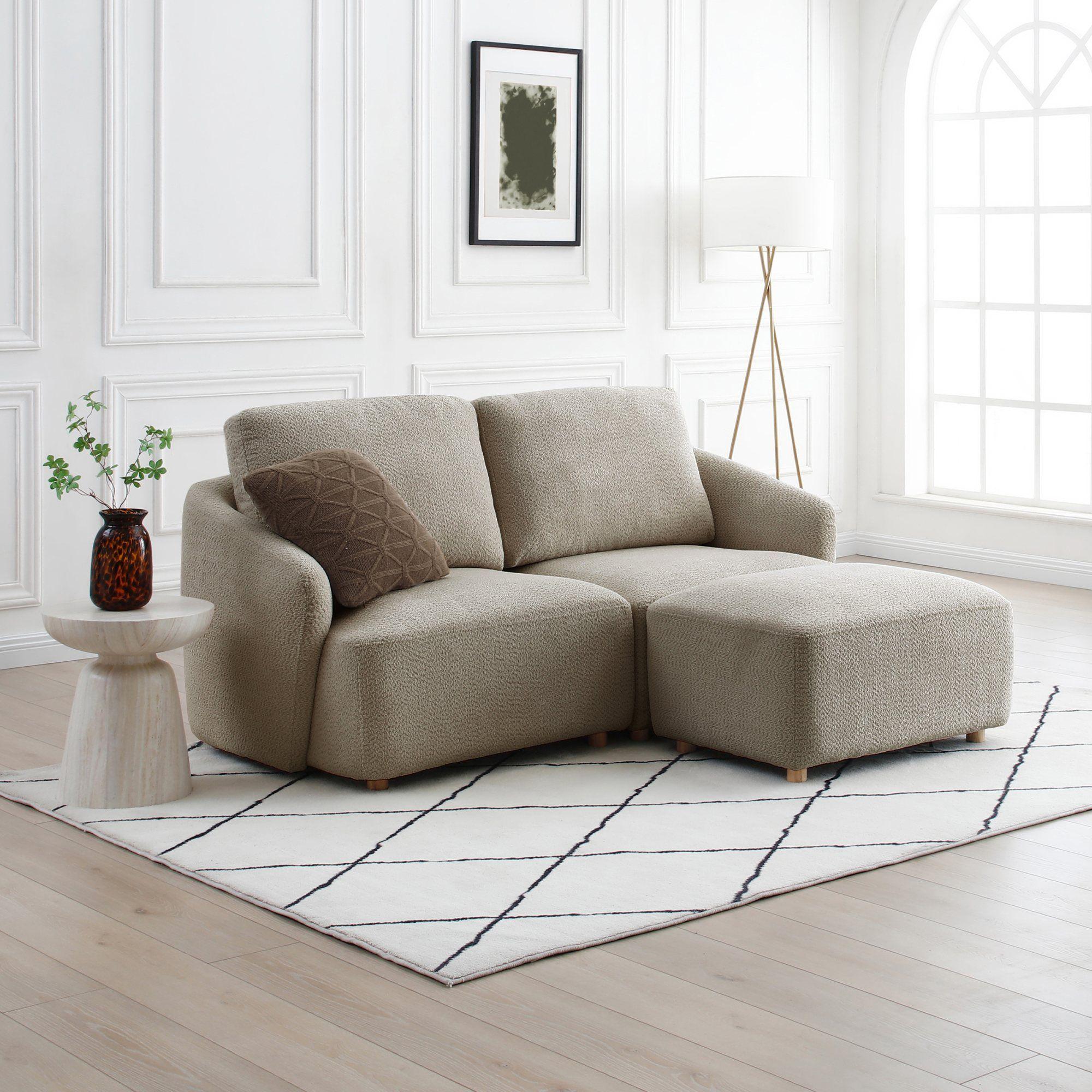 Product photograph of Como Taupe Boucle Fabric Armless Chair from Choice Furniture Superstore.