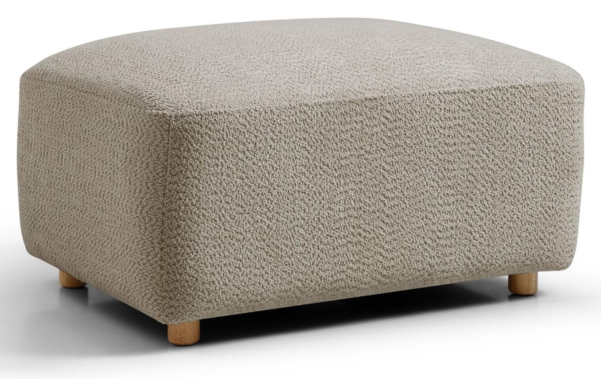 Product photograph of Como Taupe Boucle Fabric Footstool from Choice Furniture Superstore.