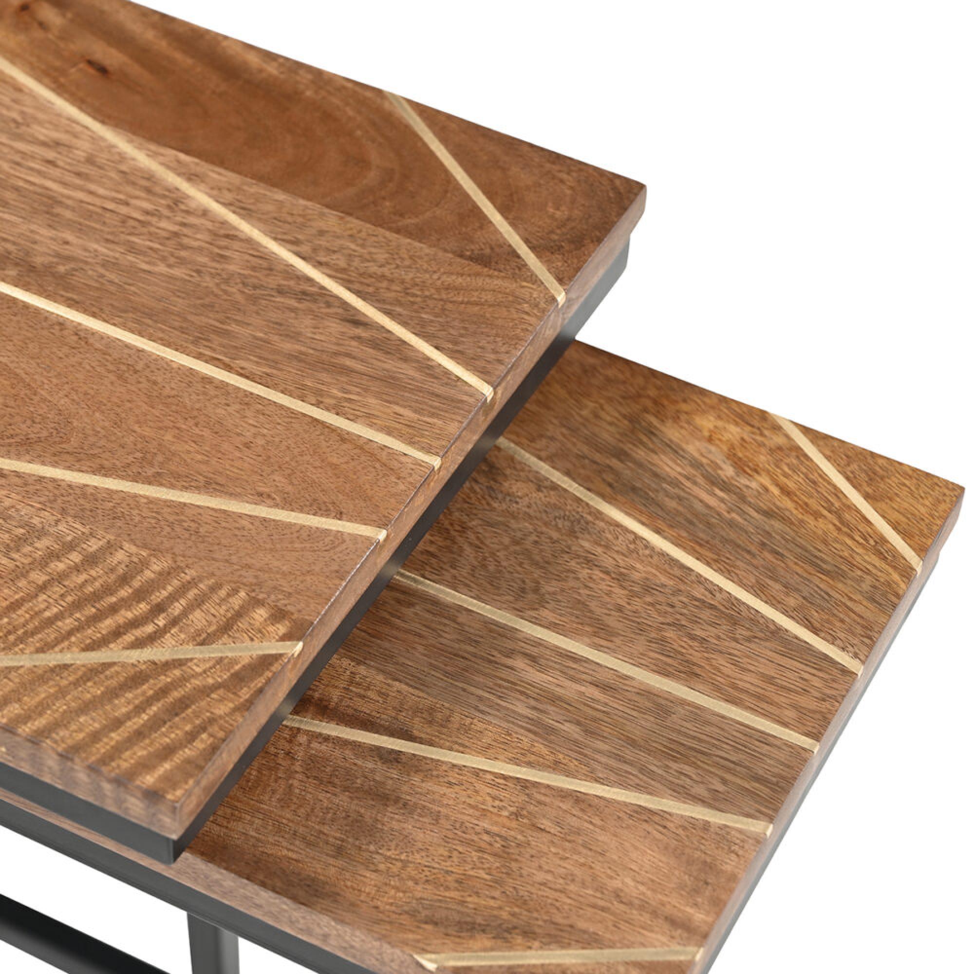 Product photograph of Fowey Brown Mango Wood Sofa Table - Set Of 2 from Choice Furniture Superstore.