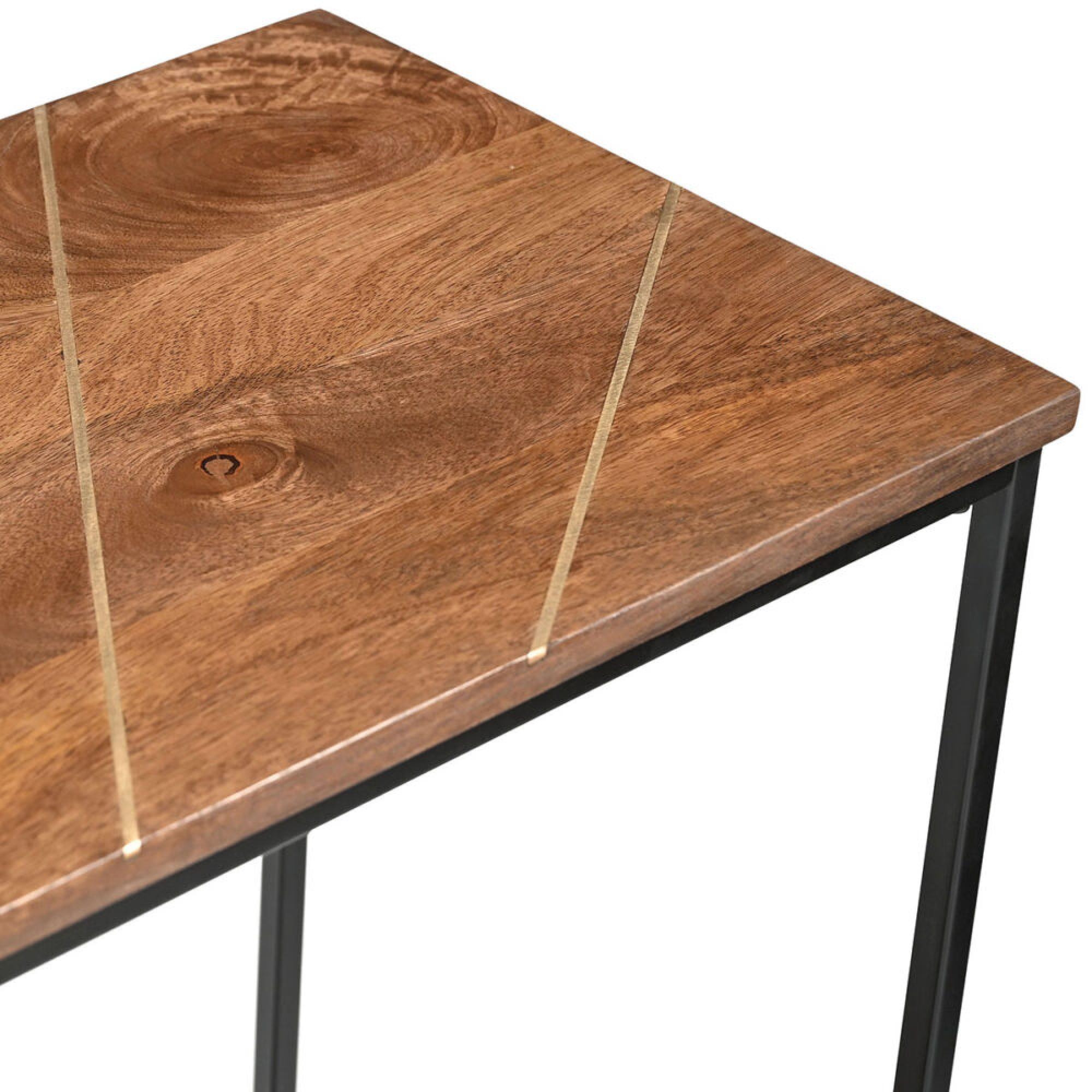 Product photograph of Fowey Brown Mango Wood Console Table from Choice Furniture Superstore.