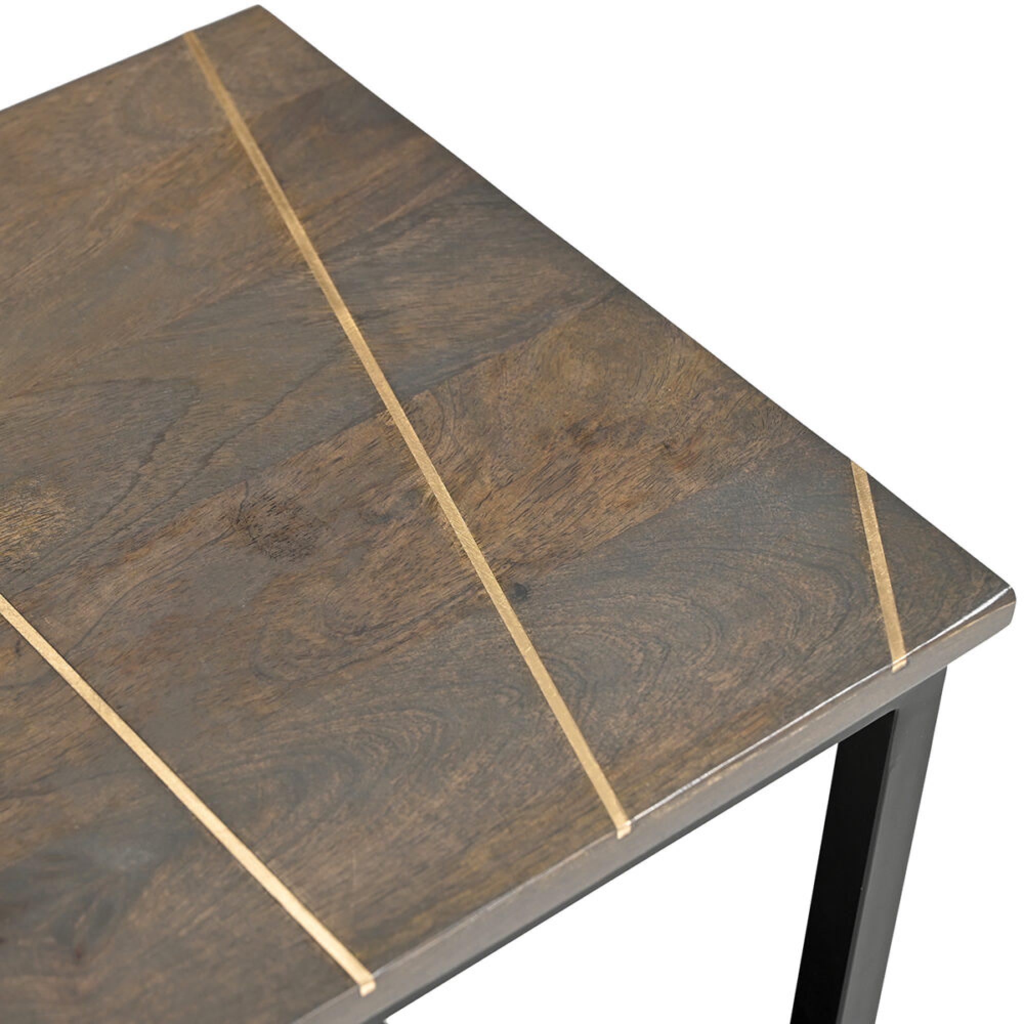 Product photograph of Fowey Dark Brown Mango Wood Side Table from Choice Furniture Superstore.