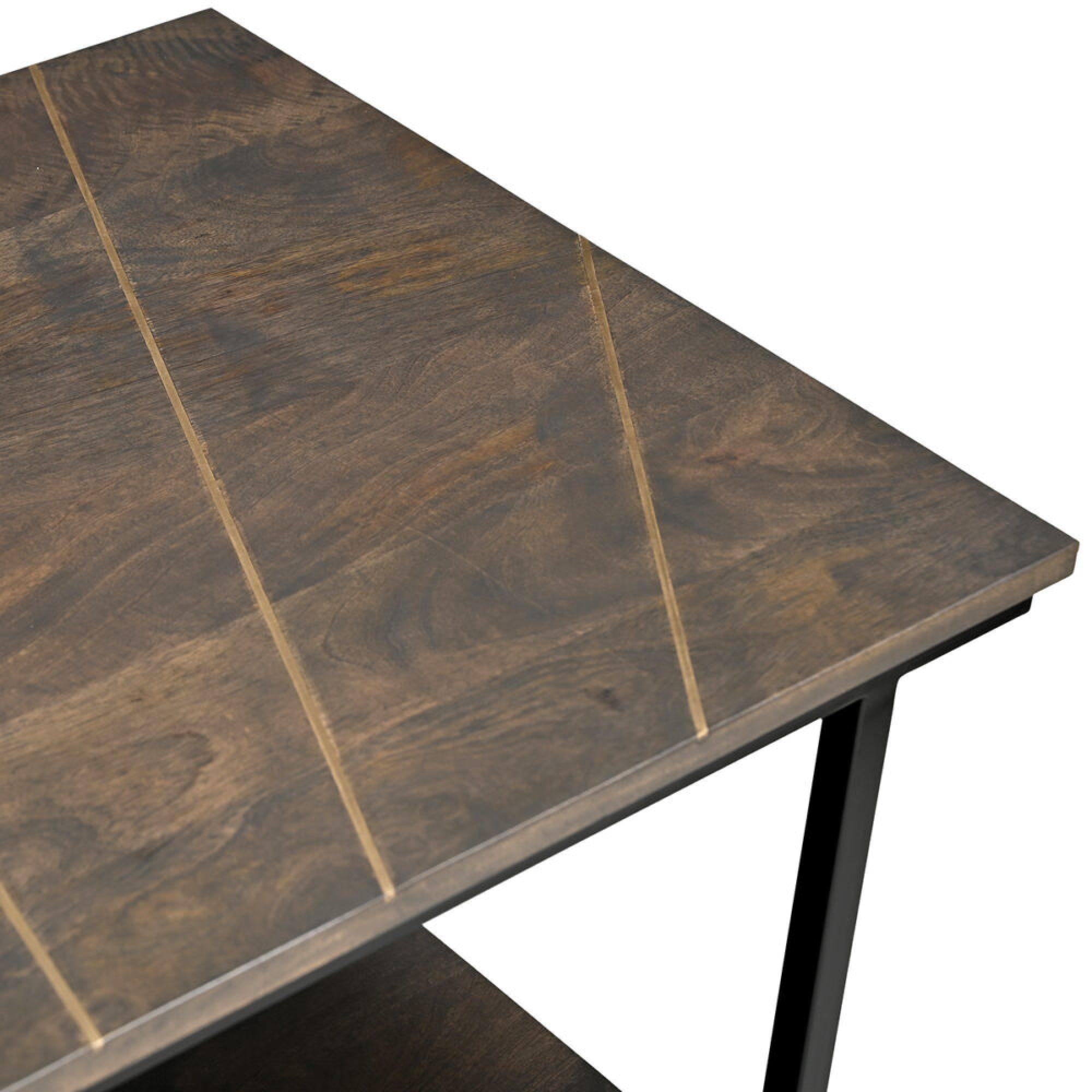 Product photograph of Fowey Dark Brown Mango Wood Coffee Table from Choice Furniture Superstore.