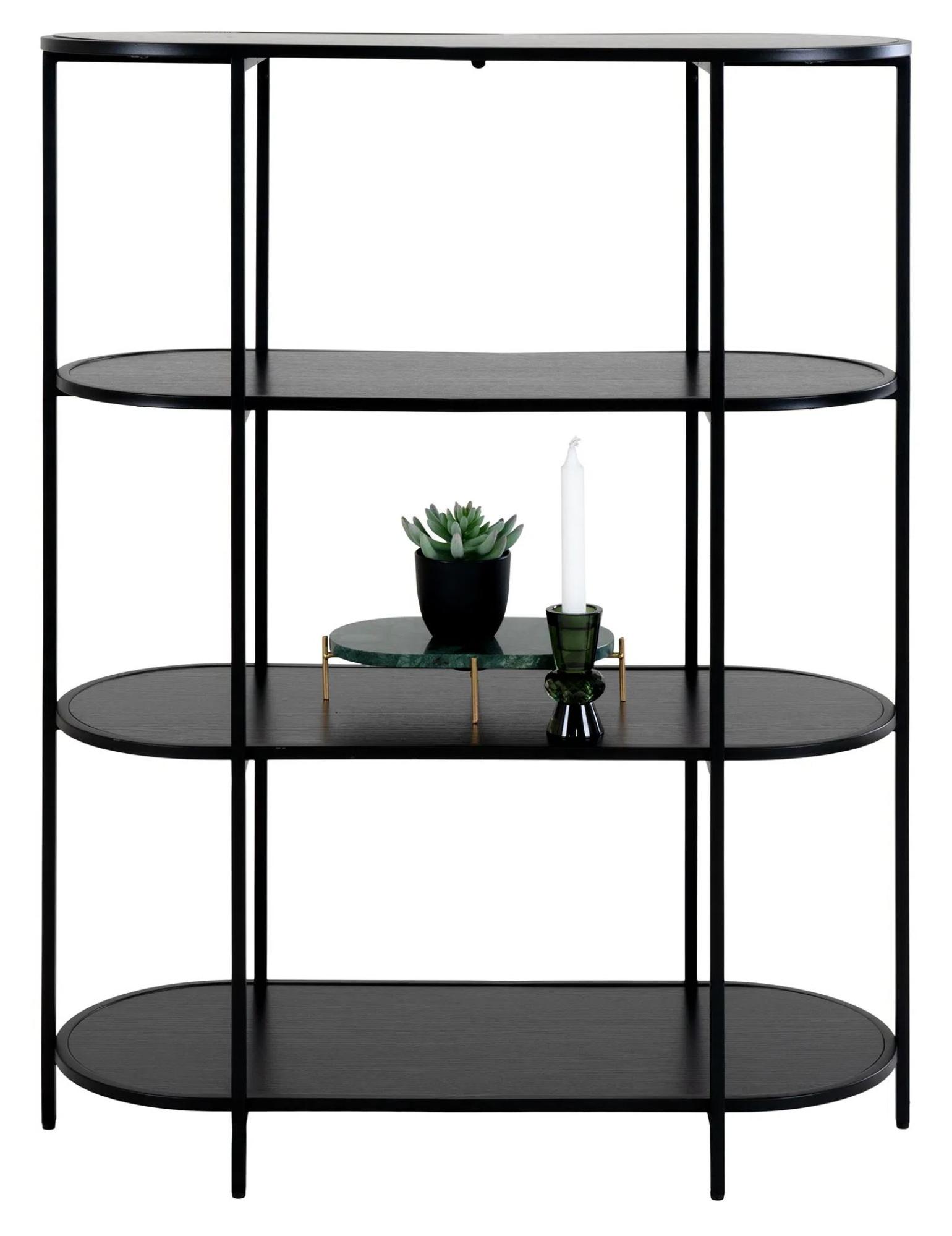 Product photograph of Tira Black Open Shelving Unit from Choice Furniture Superstore.