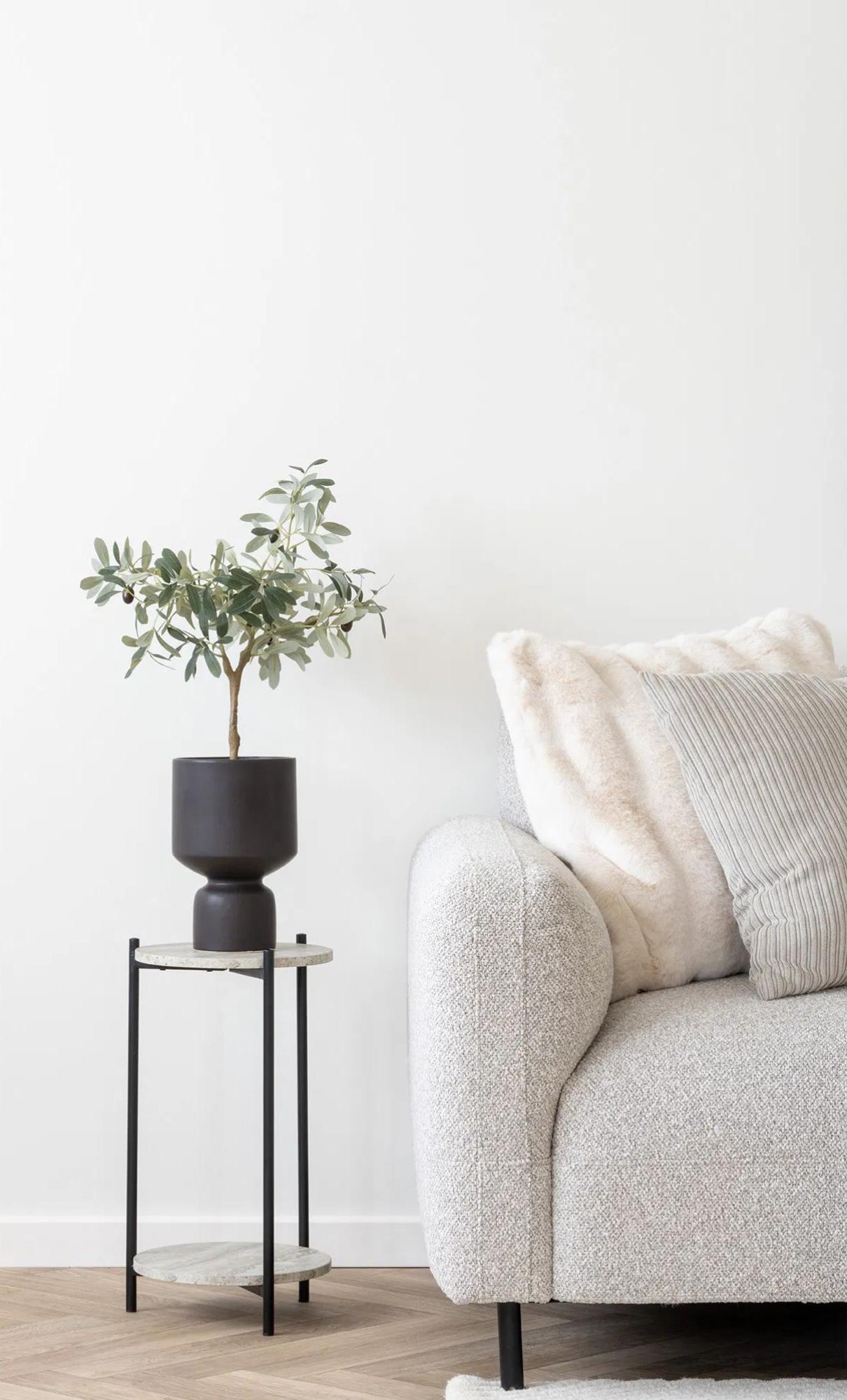 Product photograph of Posey Light Grey Boucle Fabric Right Hand Facing Lounge Sofa With Black Legs from Choice Furniture Superstore.