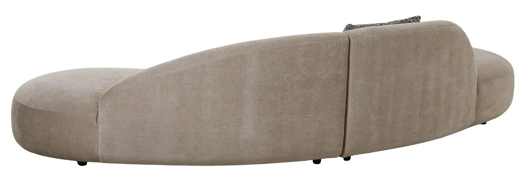 Product photograph of Goulburn Taupe Fabric 4 Seater Curved Sofa from Choice Furniture Superstore.