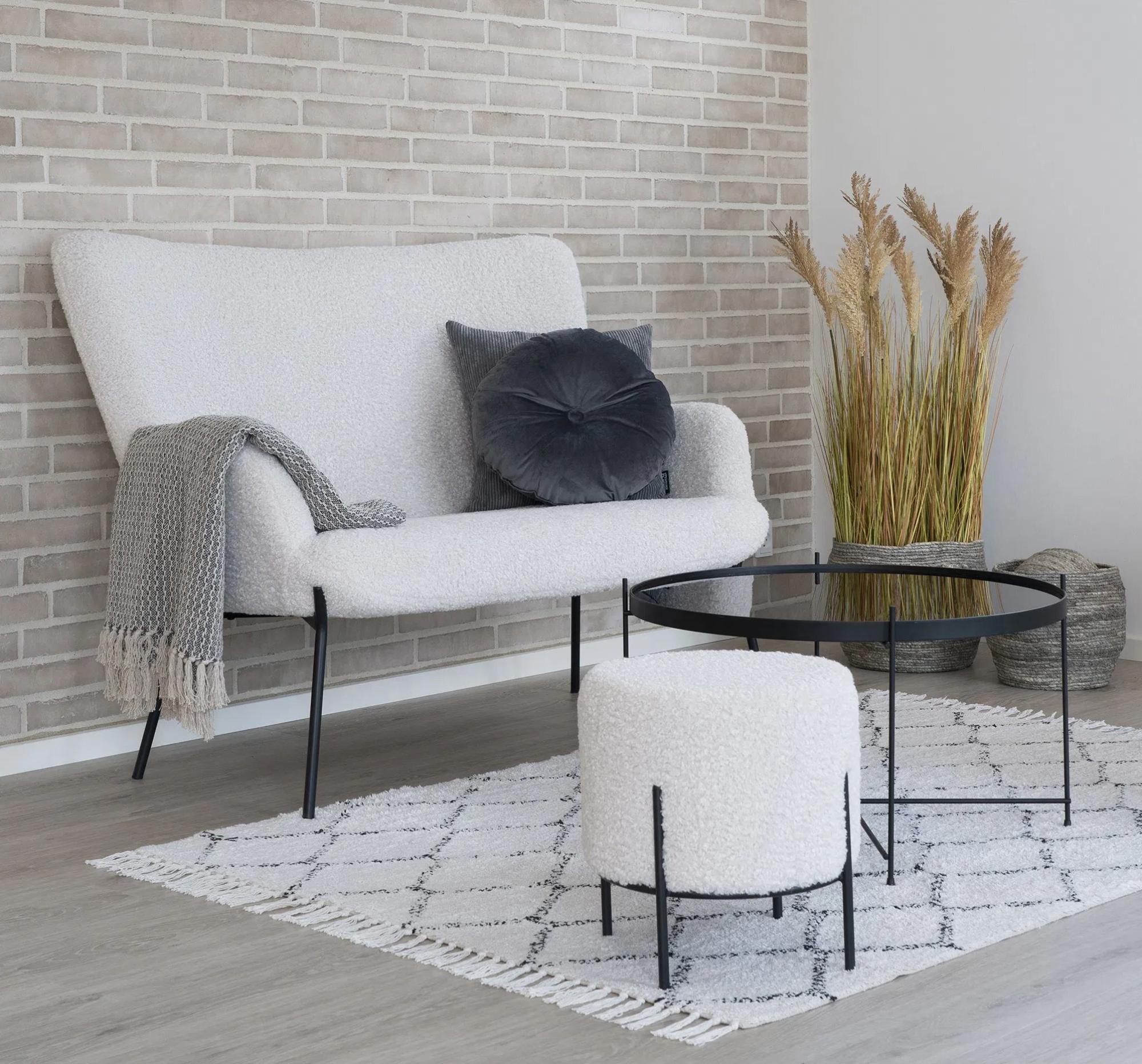 Product photograph of Sumiton White Fabric 2 Seater Sofa from Choice Furniture Superstore.