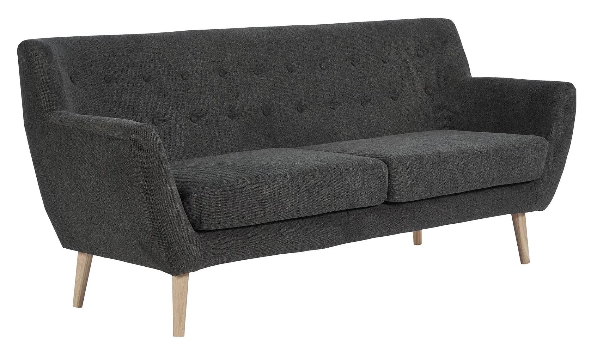 Product photograph of Zavalla Dark Grey Fabric 3 Seater Sofa from Choice Furniture Superstore.