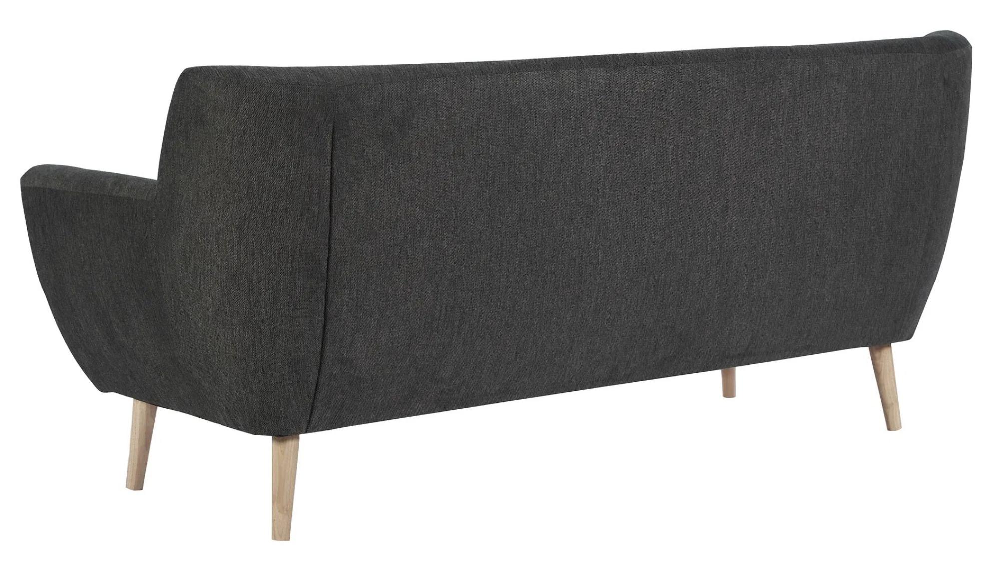 Product photograph of Zavalla Dark Grey Fabric 3 Seater Sofa from Choice Furniture Superstore.