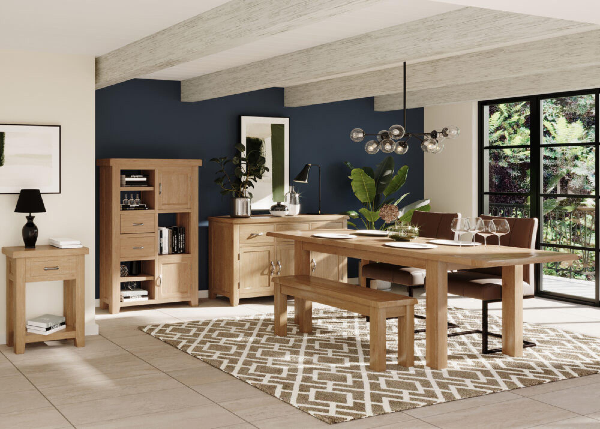 Product photograph of Wilmont Oak 4-6 Seater Extending Dining Table from Choice Furniture Superstore.