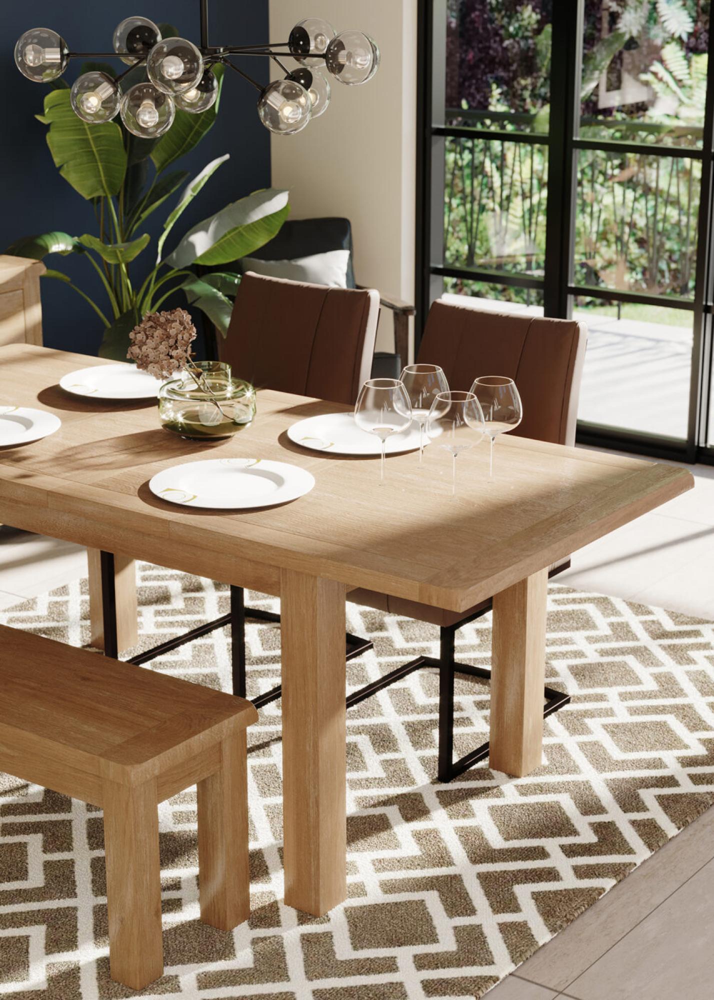 Product photograph of Wilmont Oak 4-8 Seater Extending Dining Table from Choice Furniture Superstore.