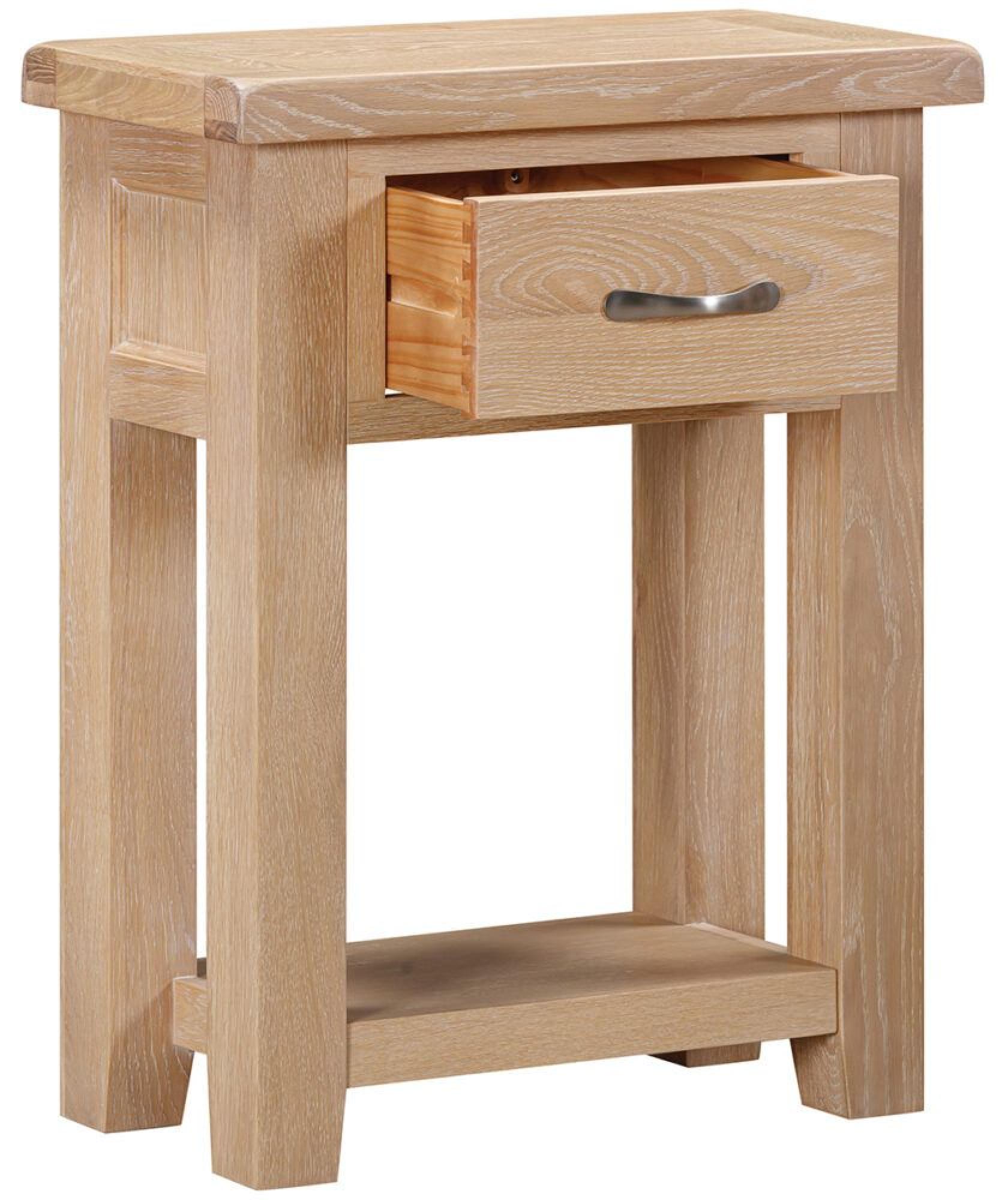 Product photograph of Wilmont Oak 1 Drawer Console Table from Choice Furniture Superstore.