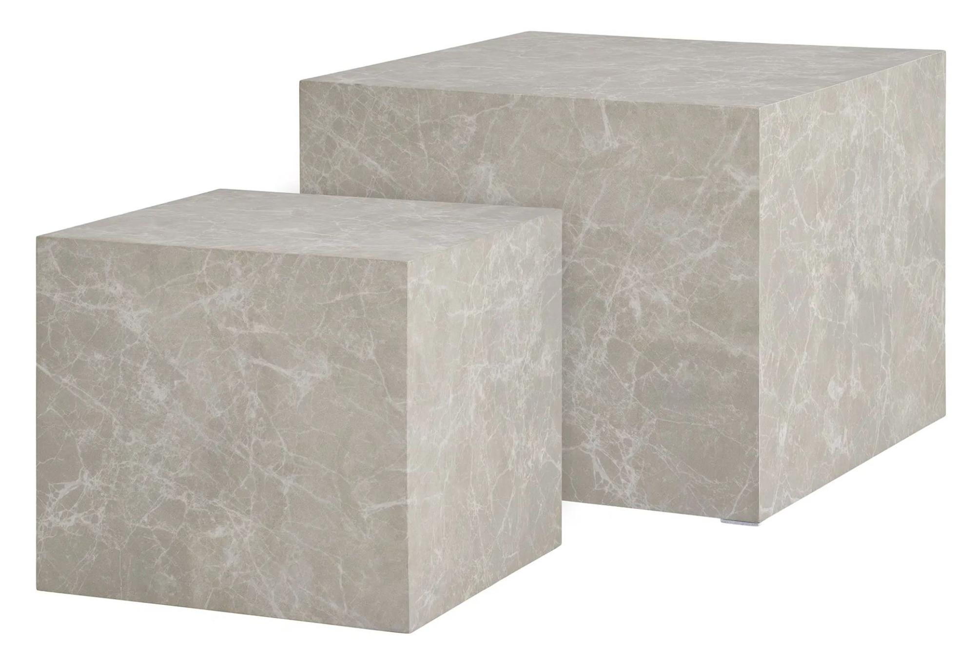 Product photograph of Prague Beige Marble Effect Coffee Table Set Of 2 from Choice Furniture Superstore.