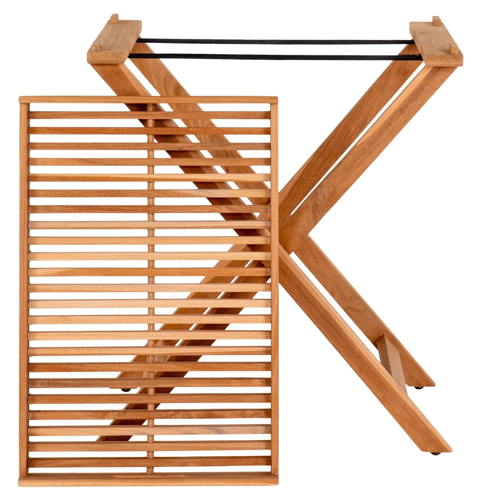 Product photograph of Hackett Teak Wood Slatted Tray Table from Choice Furniture Superstore.
